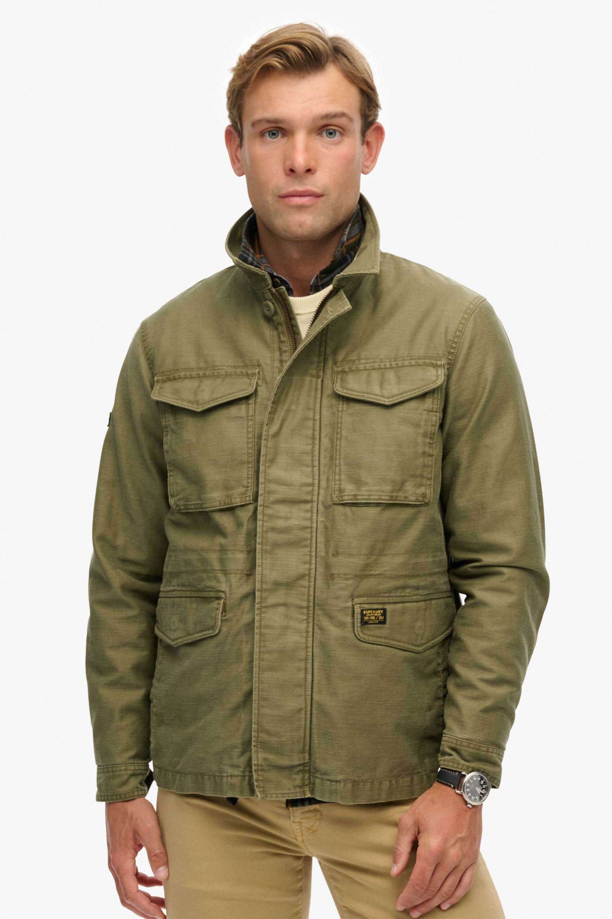 Superdry ανδρικό casual jacket Relaxed Fit "Collared M65" - M5012200A Λαδί