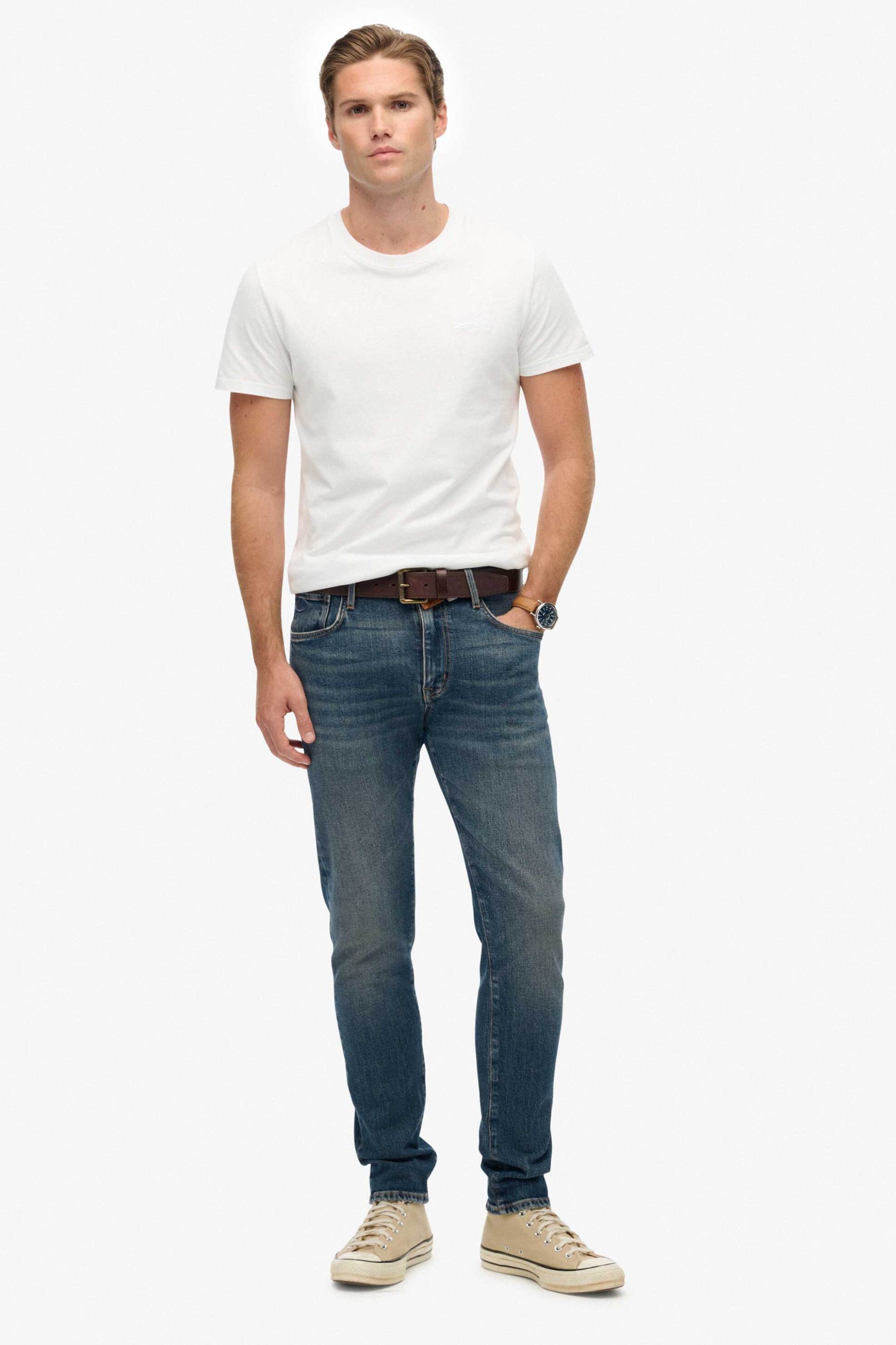 Superdry ανδρικό τζιν παντελόνι πεντάτσεπο Slim Fit "Vintage" - M7010888A Denim Blue
