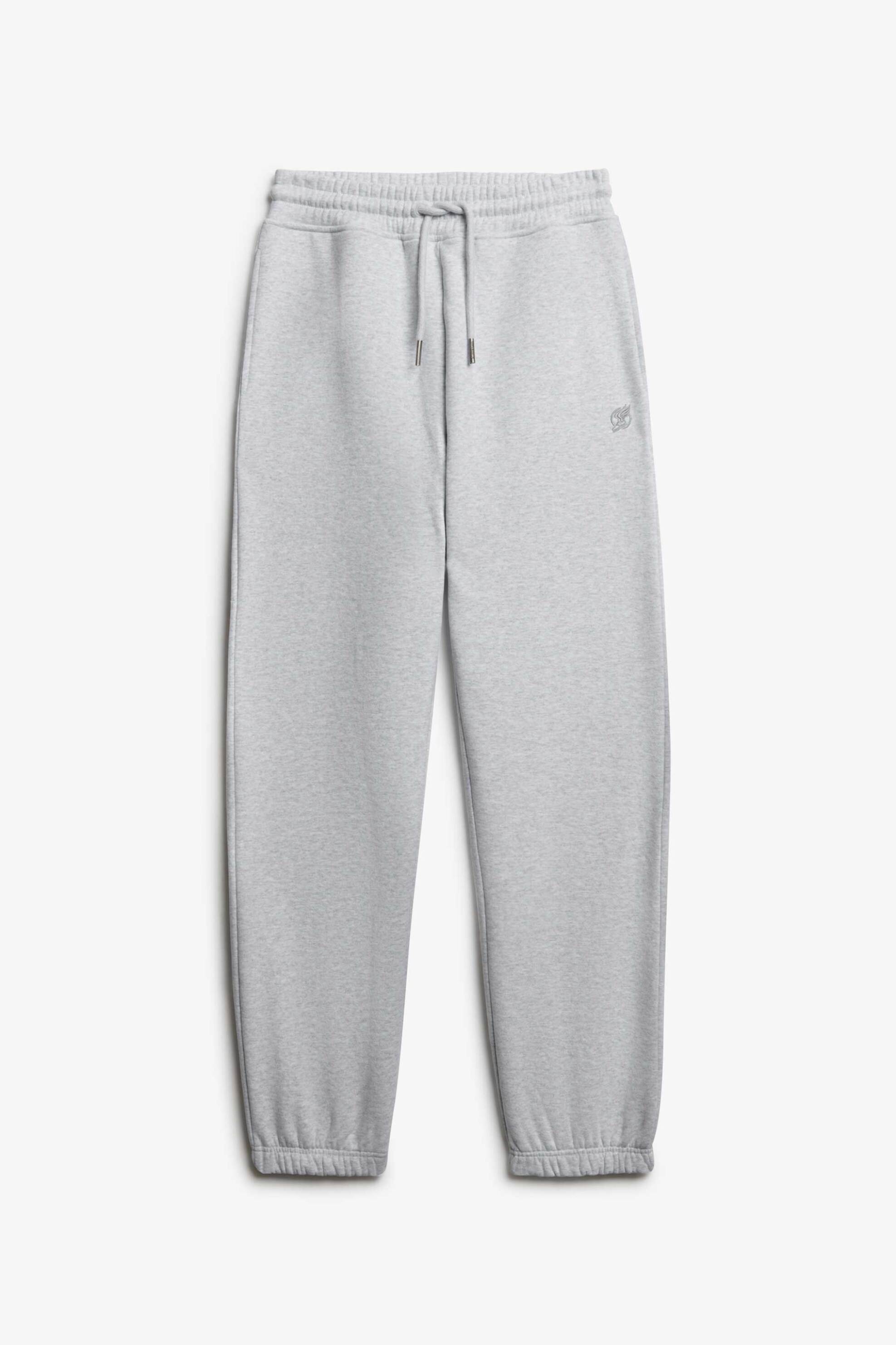 Superdry ανδρικό παντελόνι φόρμας με κεντημένο λογότυπο Oversized Fit "Blank" - M7011421A Γκρι Ανοιχτό