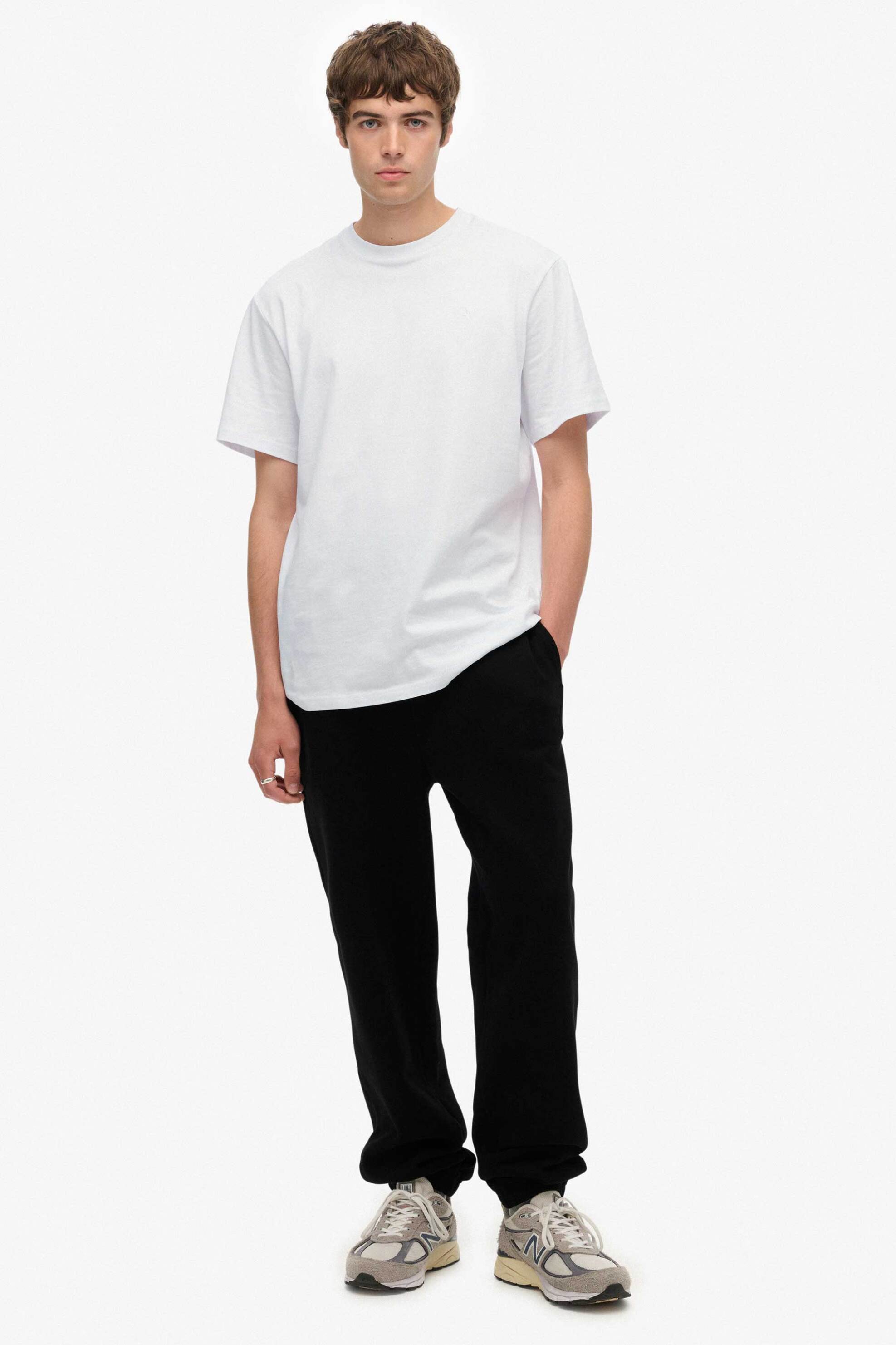 Superdry ανδρικό παντελόνι φόρμας με κεντημένο λογότυπο Oversized Fit "Blank" - M7011421A Μαύρο