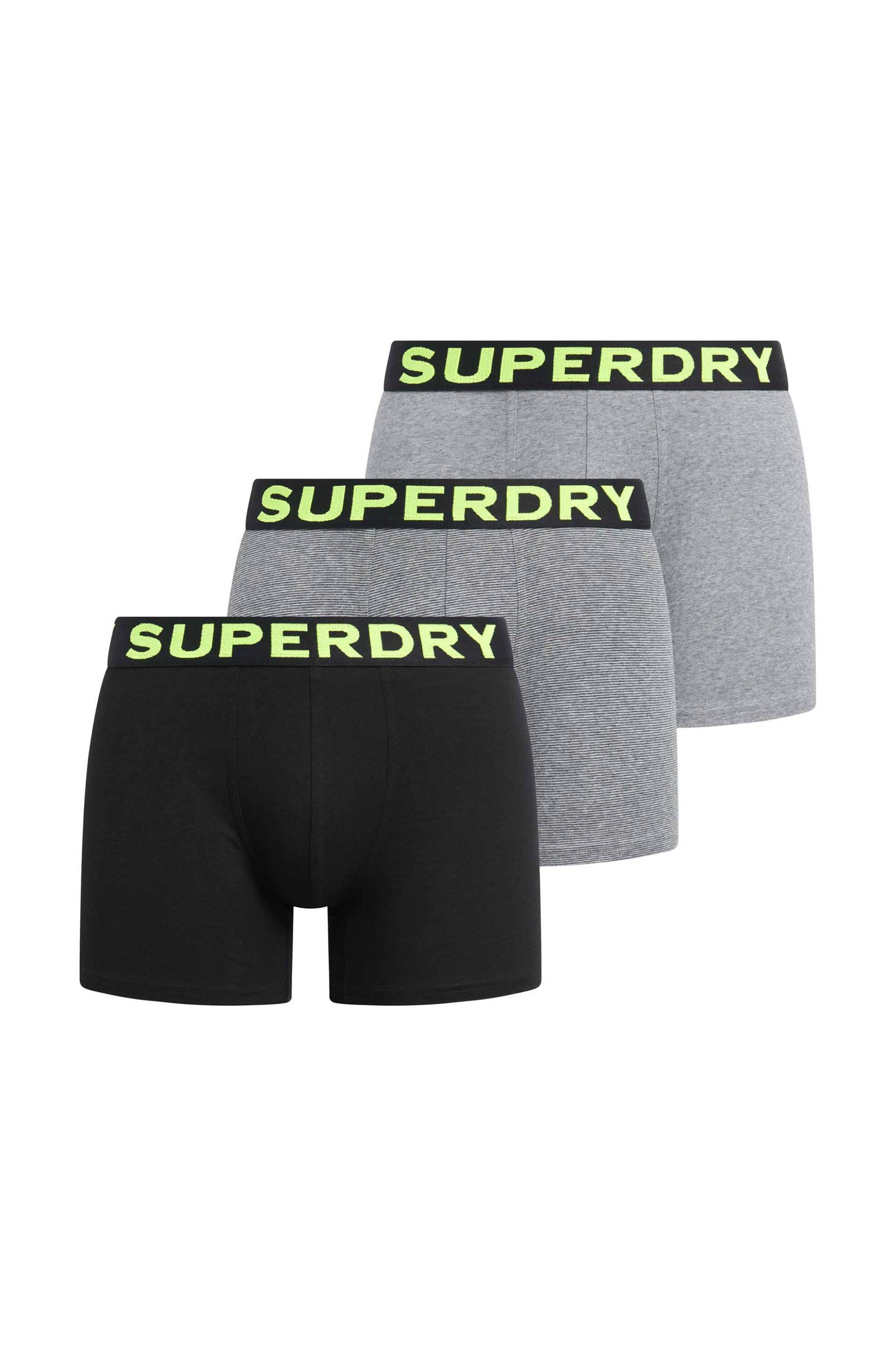Superdry σετ ανδρικά εσώρουχα boxer με λογότυπο (3 τεμάχια) - M3110452B Γκρι