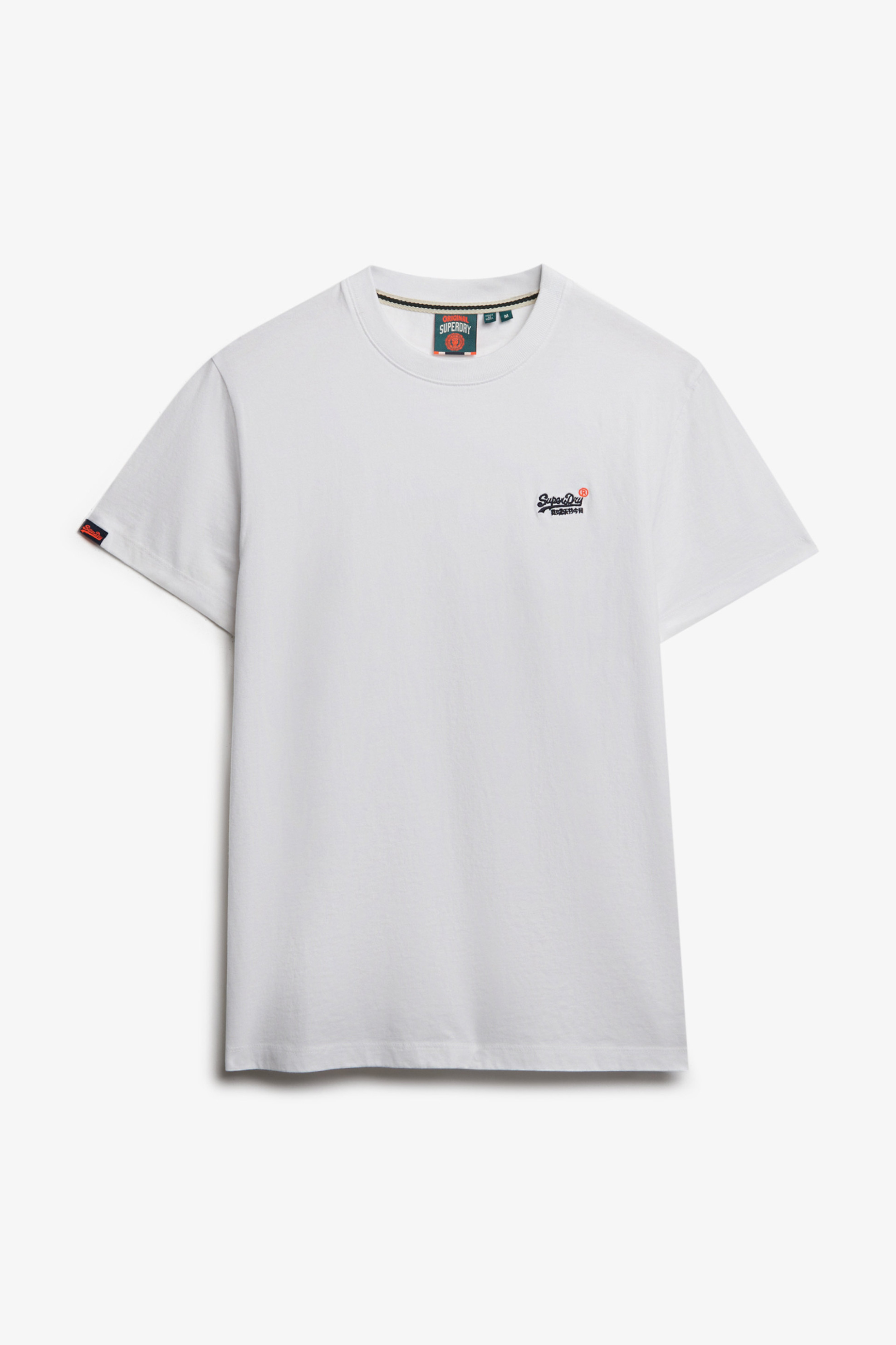 Superdry Ανδρικό T-Shirt με Κεντημένο Λογότυπο Regular Fit Essential - M1012078B Λευκό