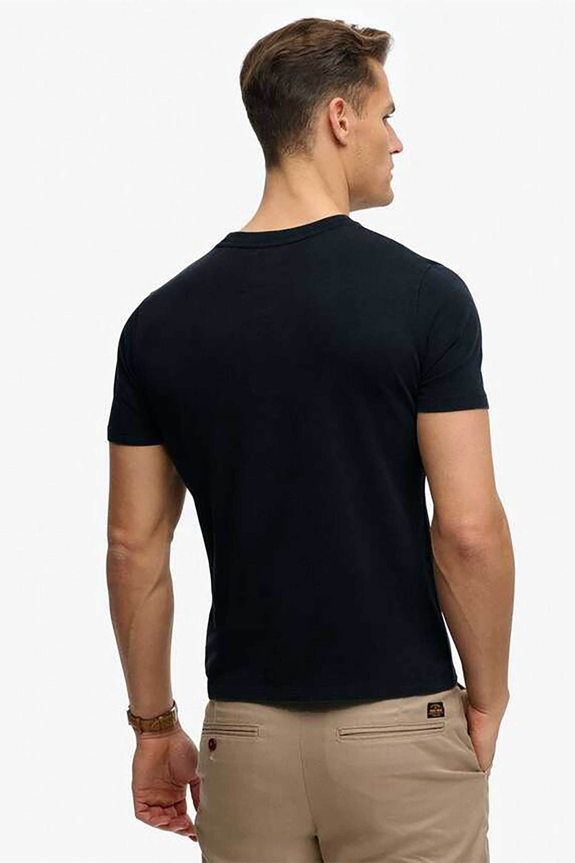 Superdry Ανδρικό T-Shirt με Print Relaxed Fit Industry Worker - M1012352A Μπλε Σκούρο