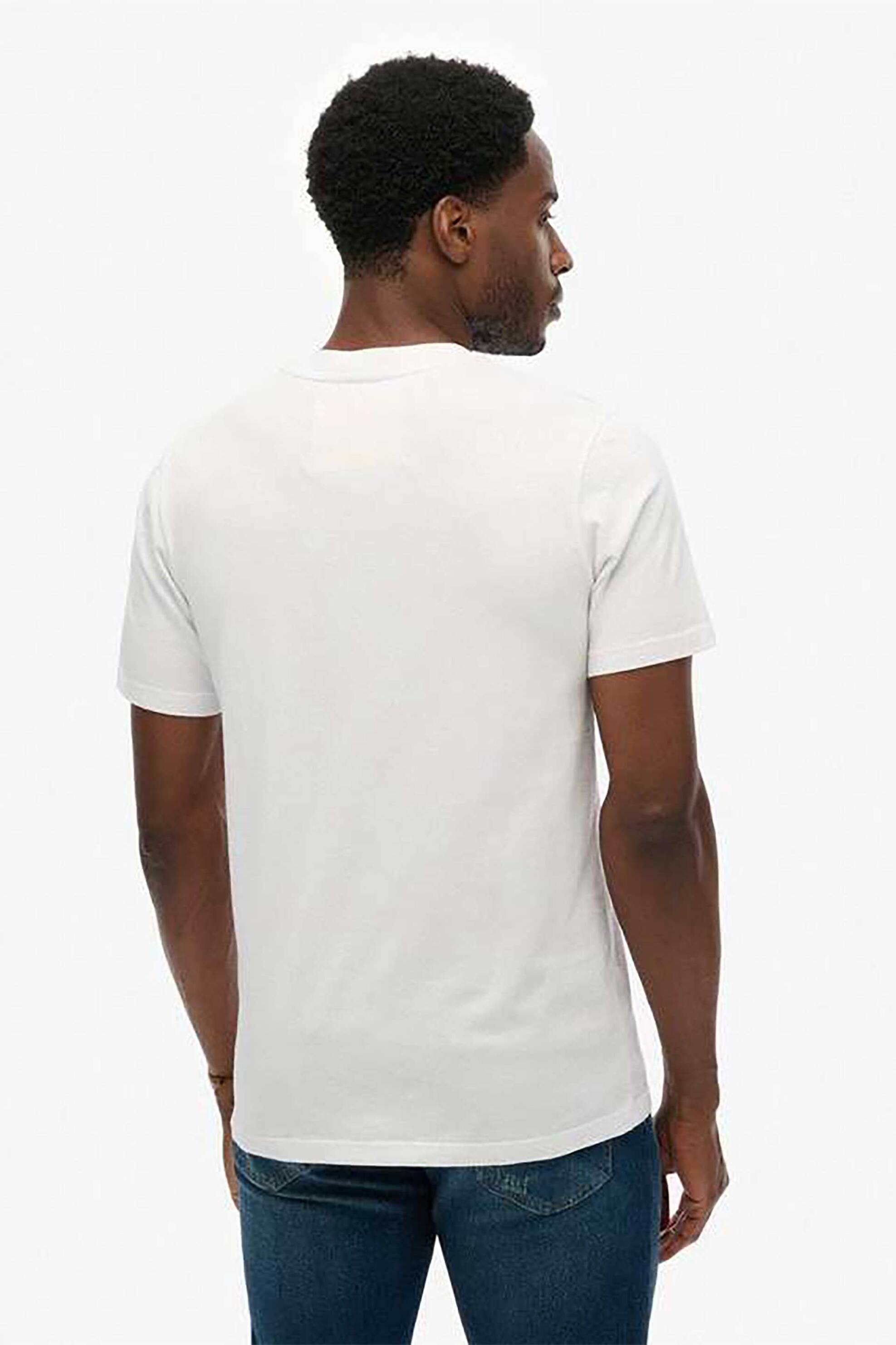 Superdry Ανδρικό T-Shirt με Κεντημένο Λογότυπο Relaxed Fit Sd Co - M1012373A Λευκό