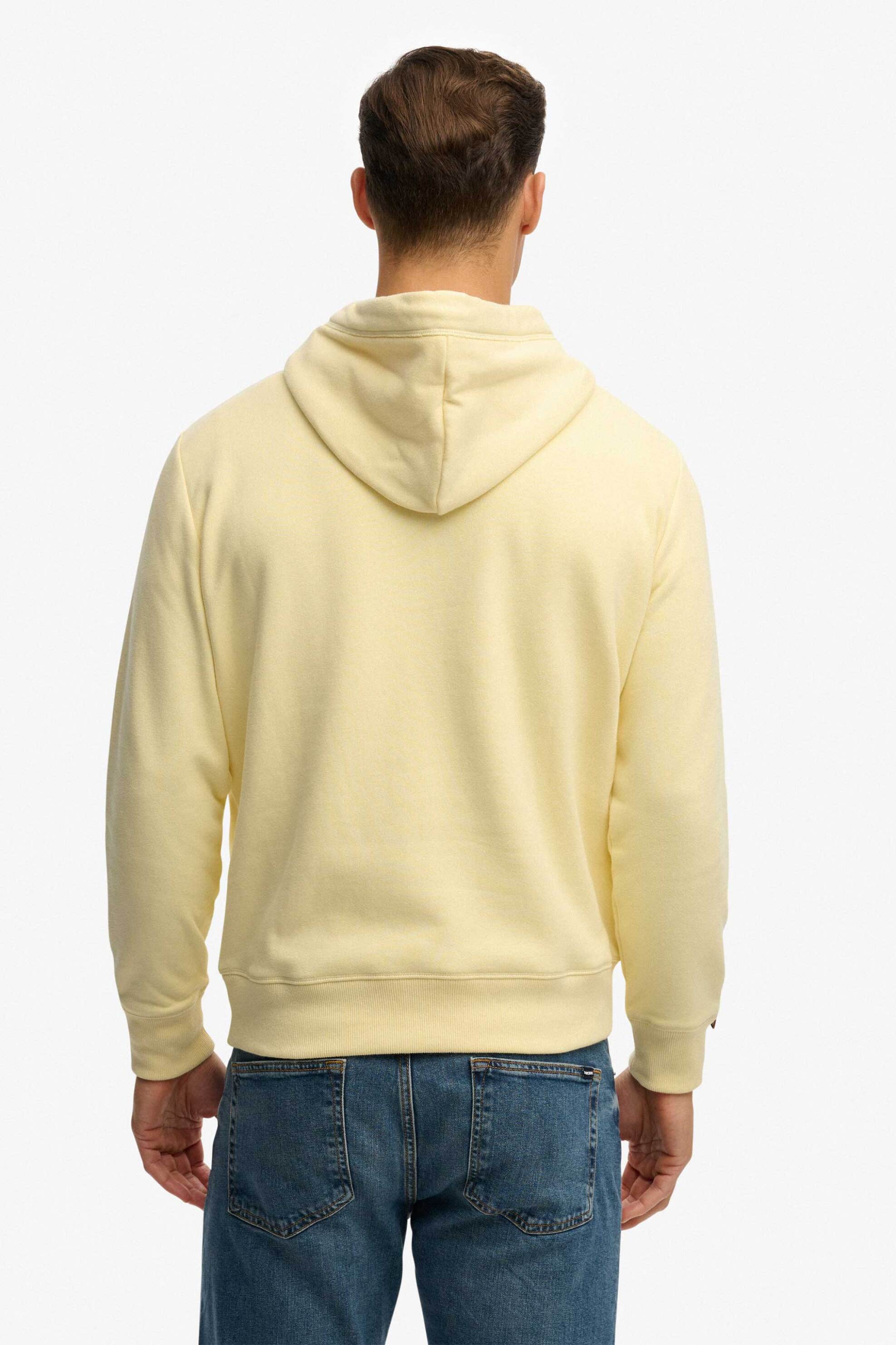 Superdry Ανδρική Μπλούζα Φούτερ με Κουκούλα Και Κεντημένο Λογότυπο Loose Fit Essential - M2014404A Κίτρινο
