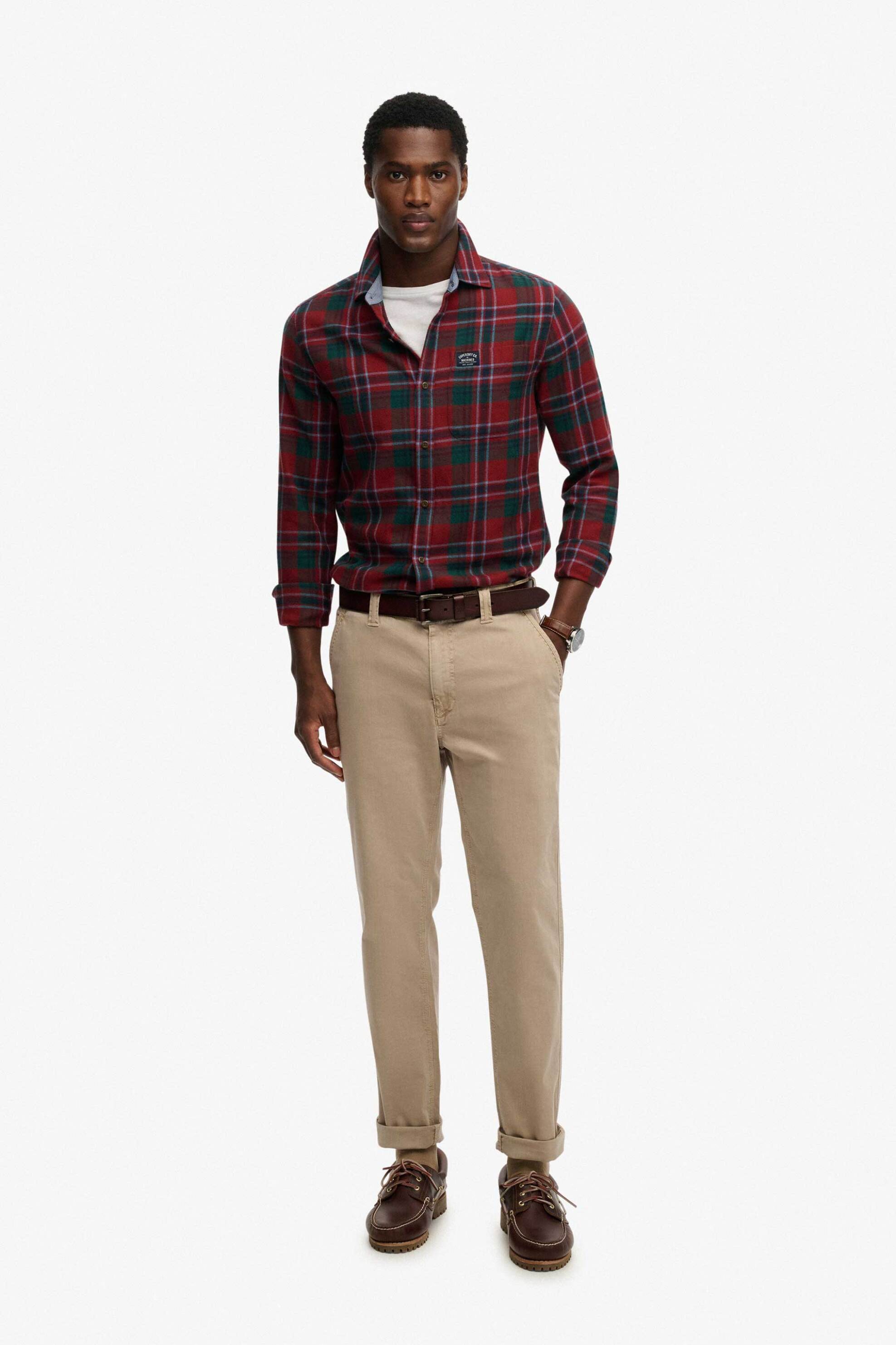 Superdry ανδρικό παντελόνι chino Tapered Fit "Utility" - M7011414A Μπεζ