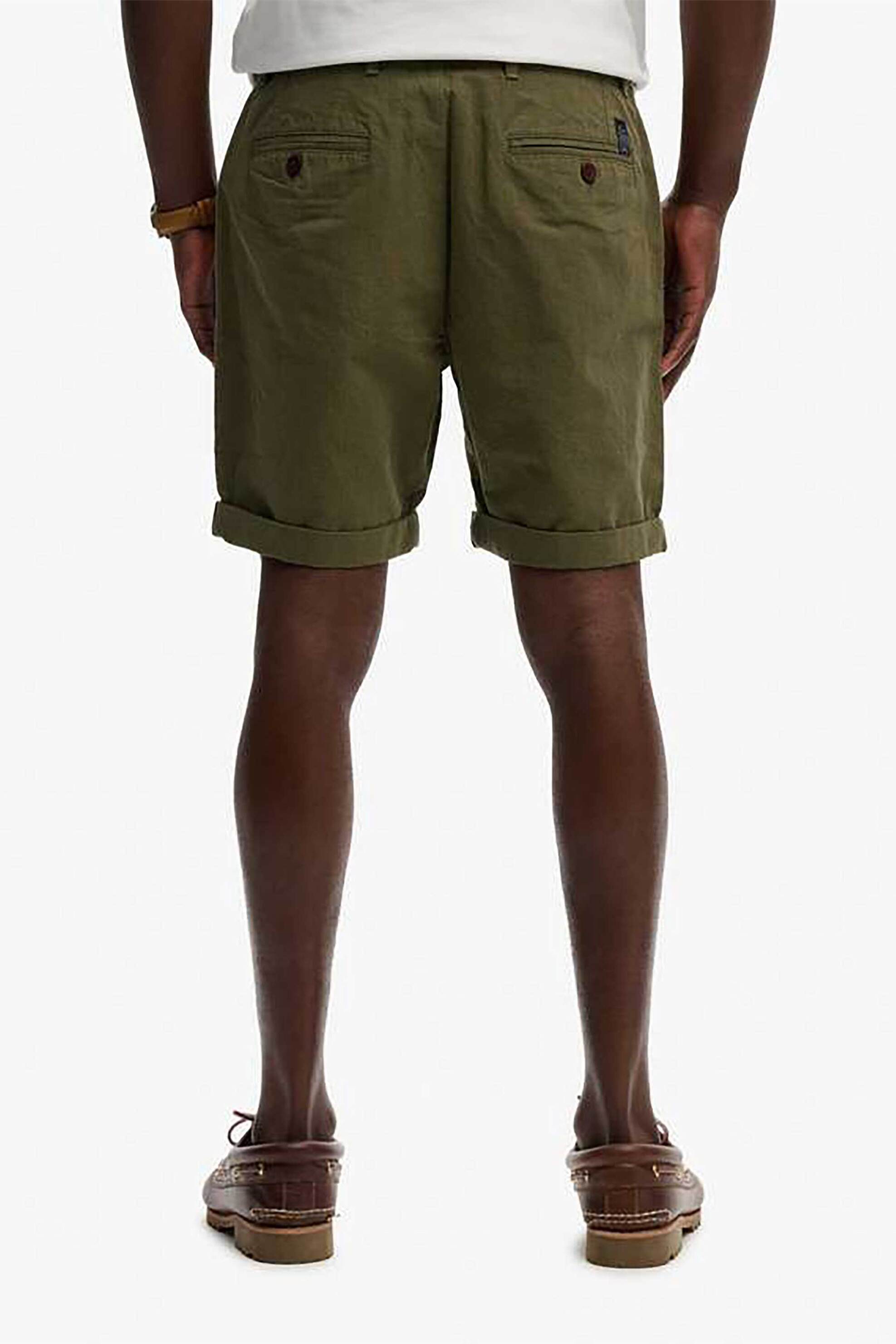 Superdry Ανδρική Βερμούδα Chino Straight Fit Premium Textured - M7110487A Λαδί