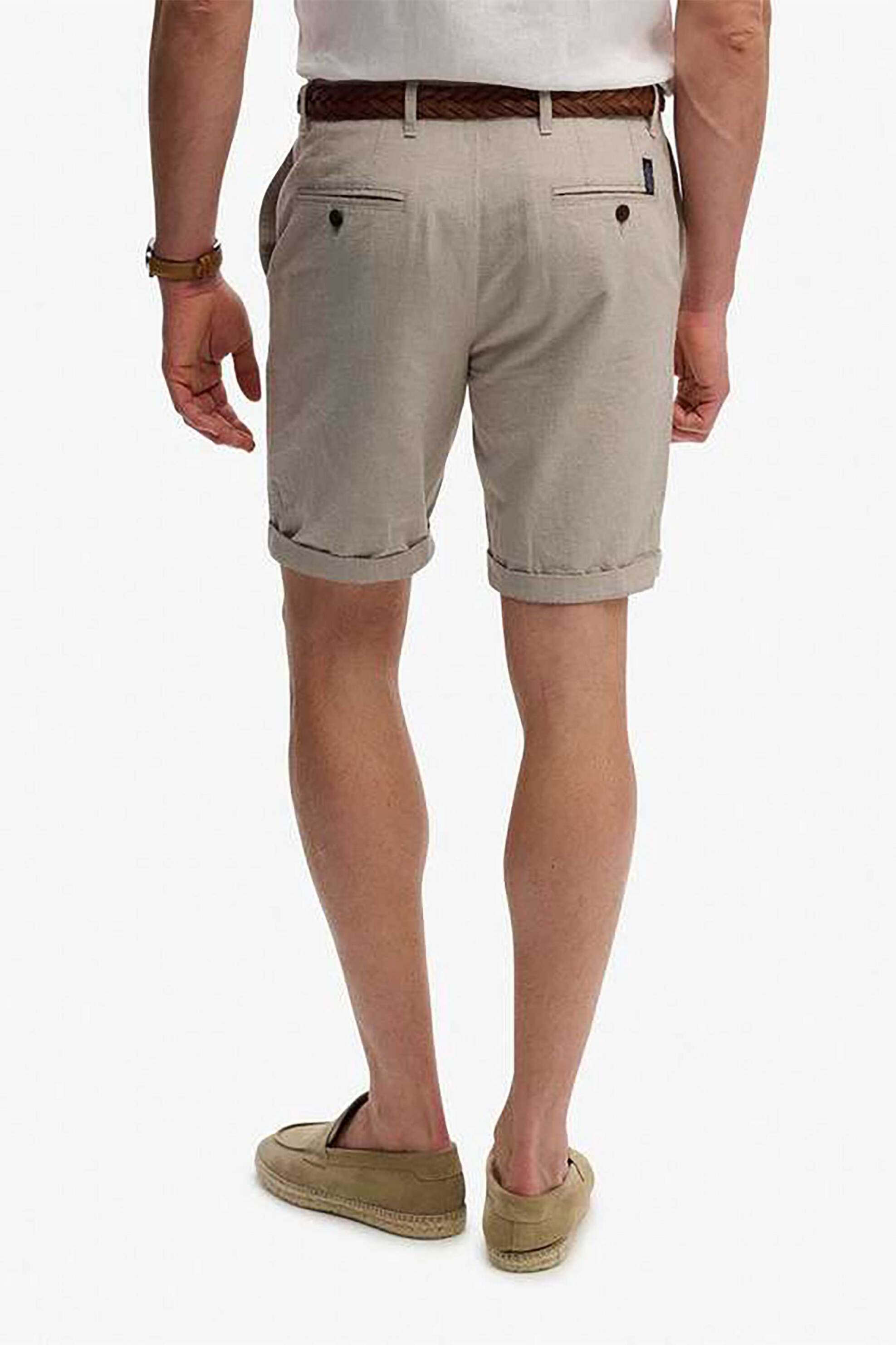 Superdry Ανδρική Βερμούδα Chino Straight Fit Premium Textured - M7110487A Μπεζ