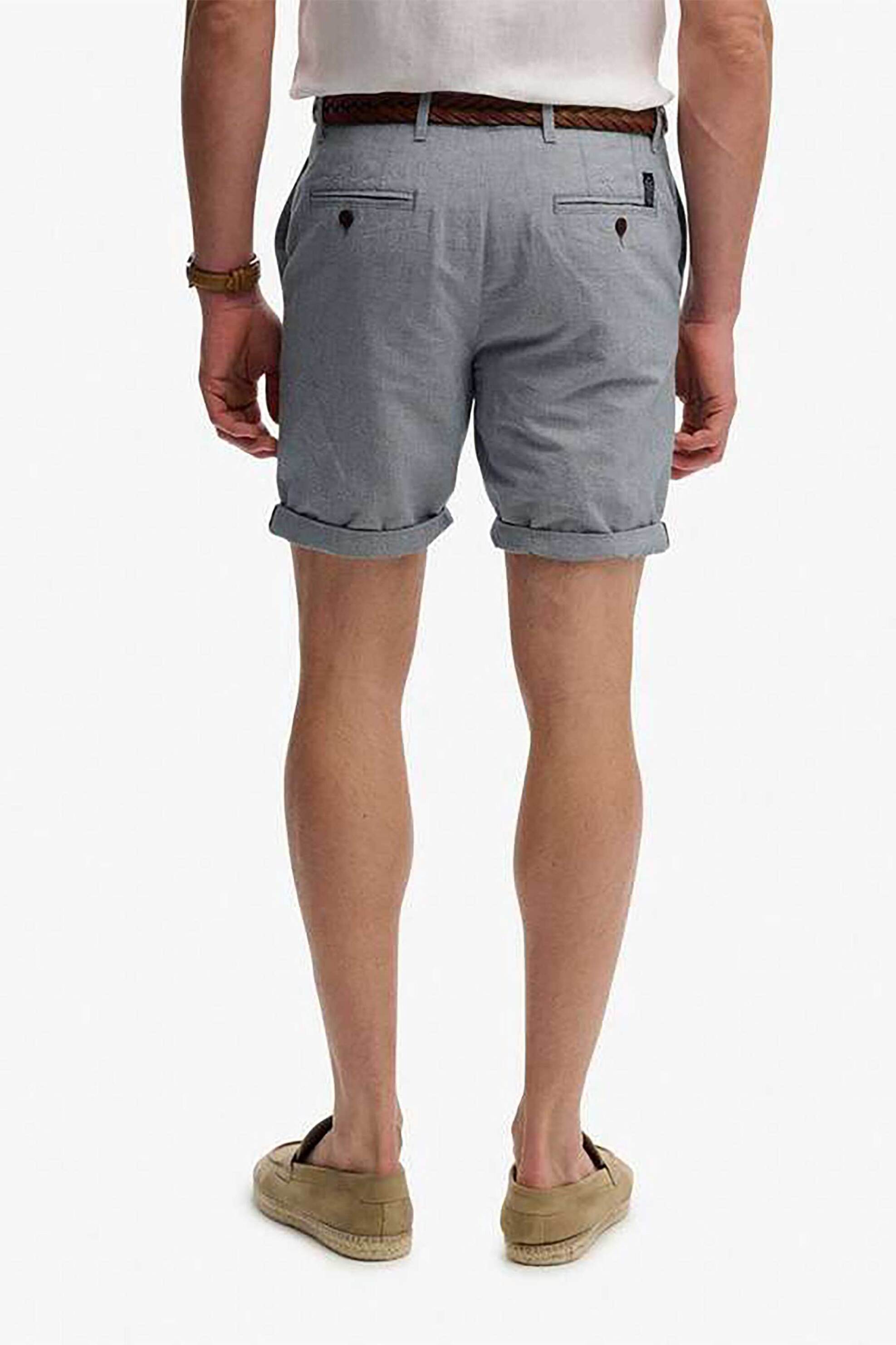 Superdry Ανδρική Βερμούδα Chino Straight Fit Premium Textured - M7110487A Μπλε Ανοιχτό
