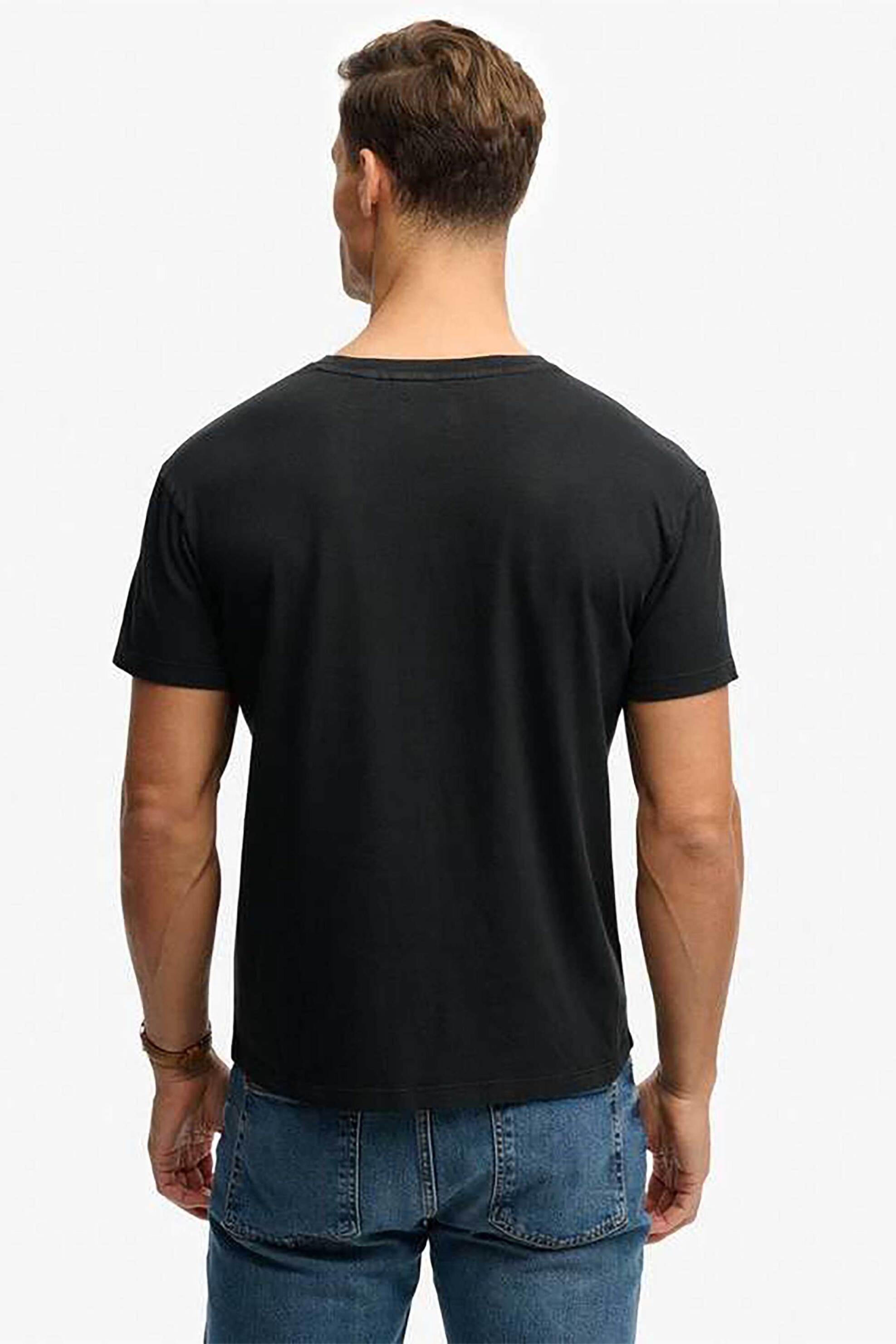 Superdry Ανδρικό T-Shirt με Τσέπη Και Κεντημένο Λογότυπο Relaxed Fit Classic Pocket - M1012371A Μαύρο