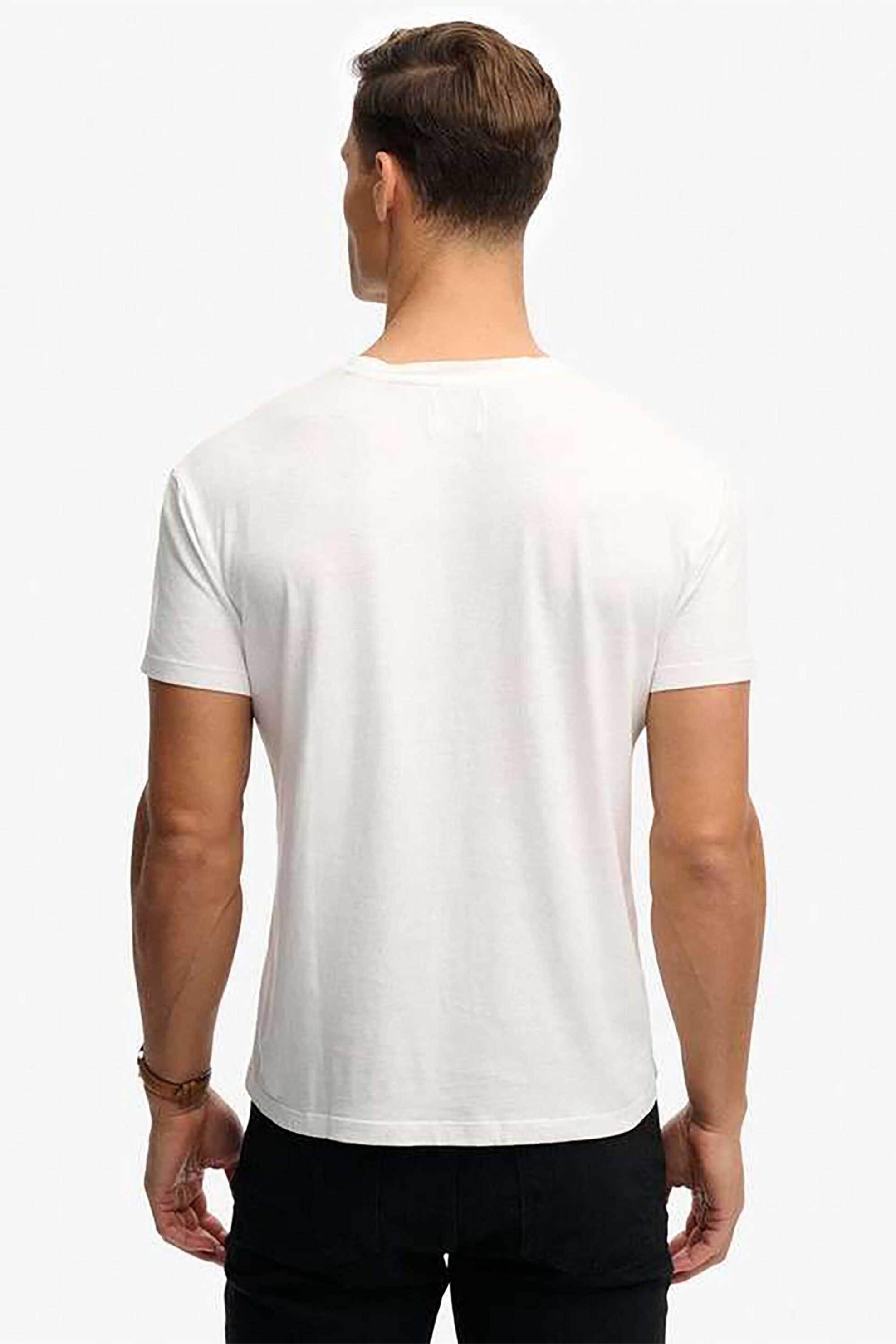 Superdry Ανδρικό T-Shirt με Τσέπη Και Κεντημένο Λογότυπο Relaxed Fit Classic Pocket - M1012371A Λευκό