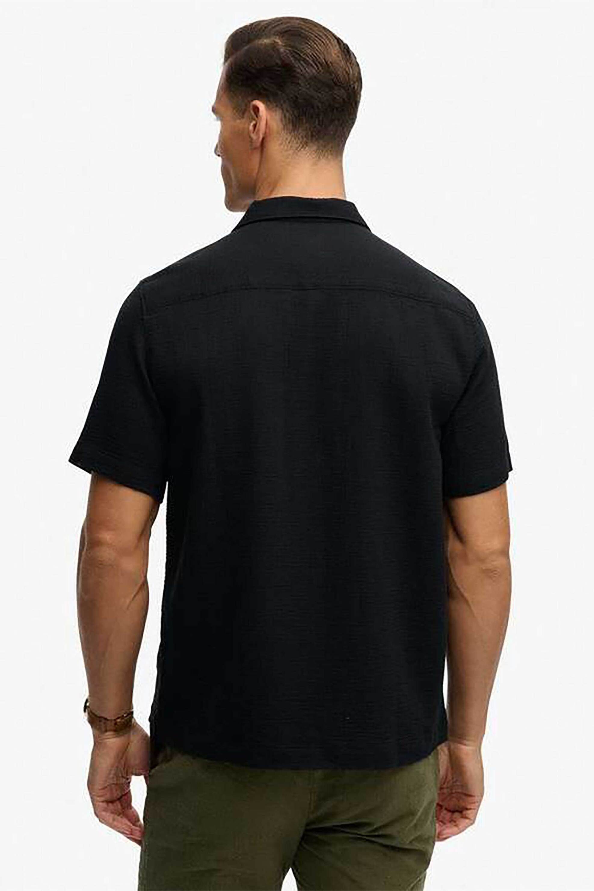 Superdry Ανδρικό Πουκάμισο Textured με Τσέπες Relaxed Fit The Merchant Store - M4011123A Μαύρο