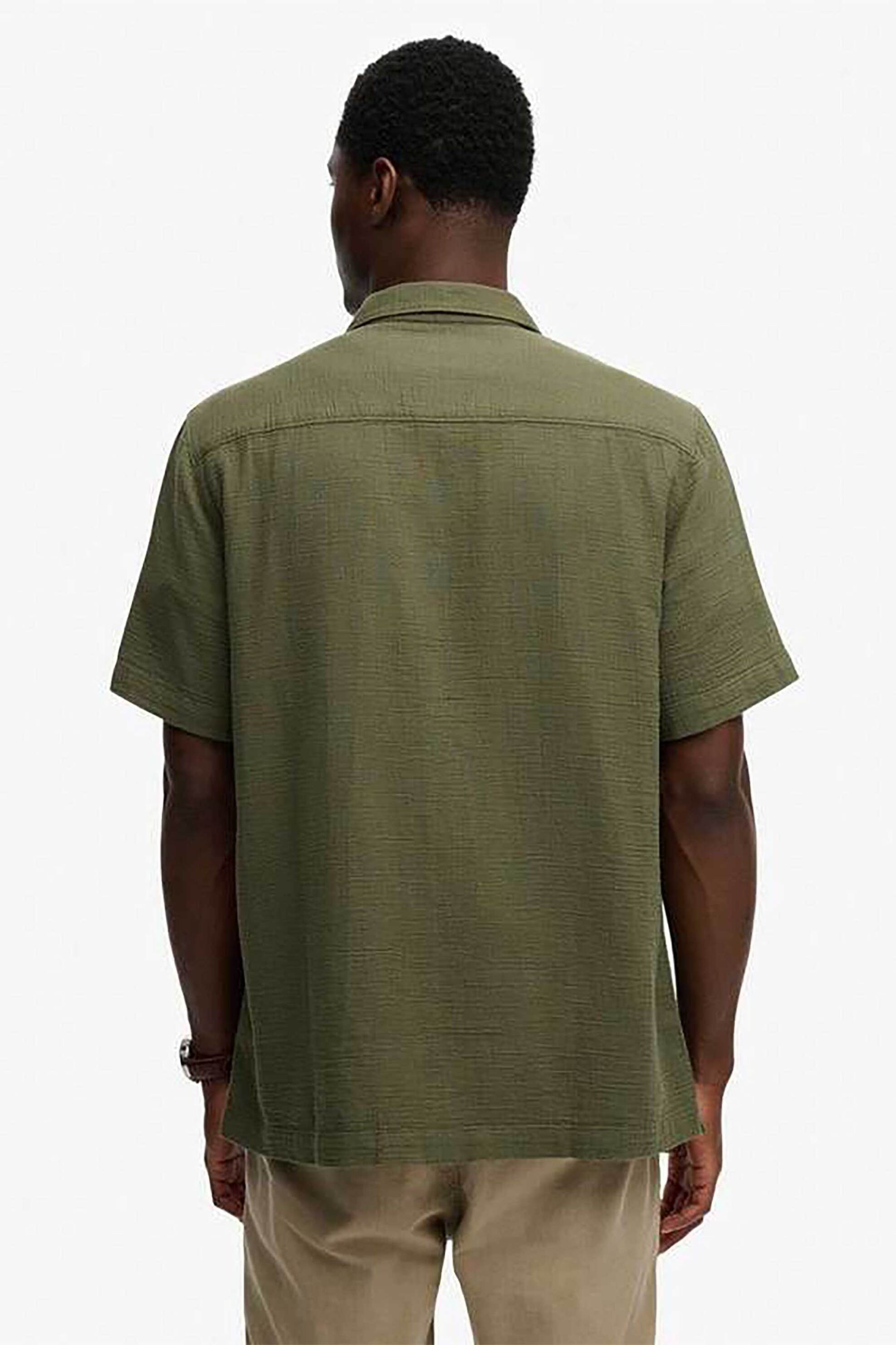 Superdry Ανδρικό Πουκάμισο Textured με Τσέπες Relaxed Fit The Merchant Store - M4011123A Χακί