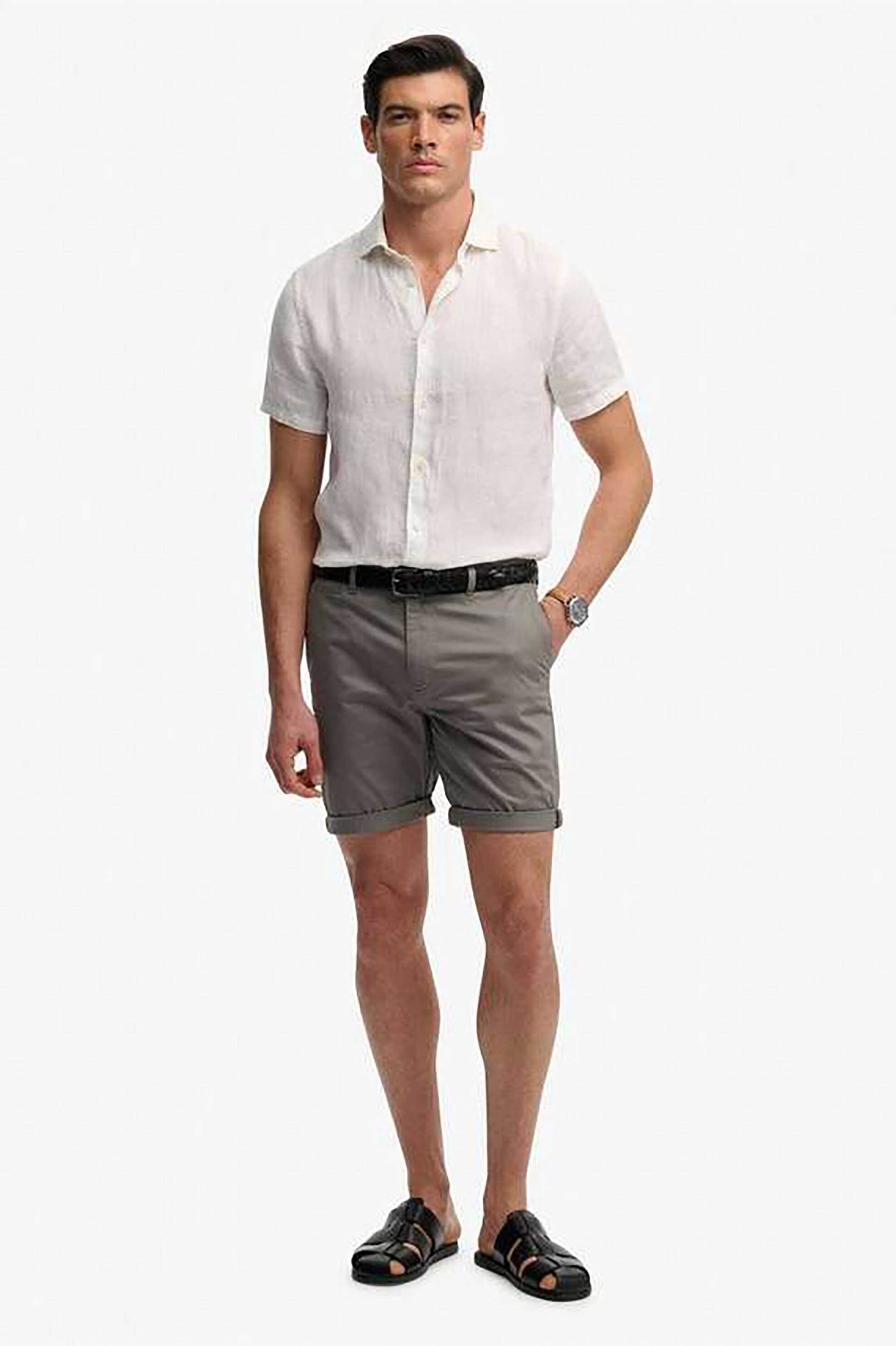 Superdry ανδρική βερμούδα chino Slim Fit "Premium" - M7110486A Γκρι