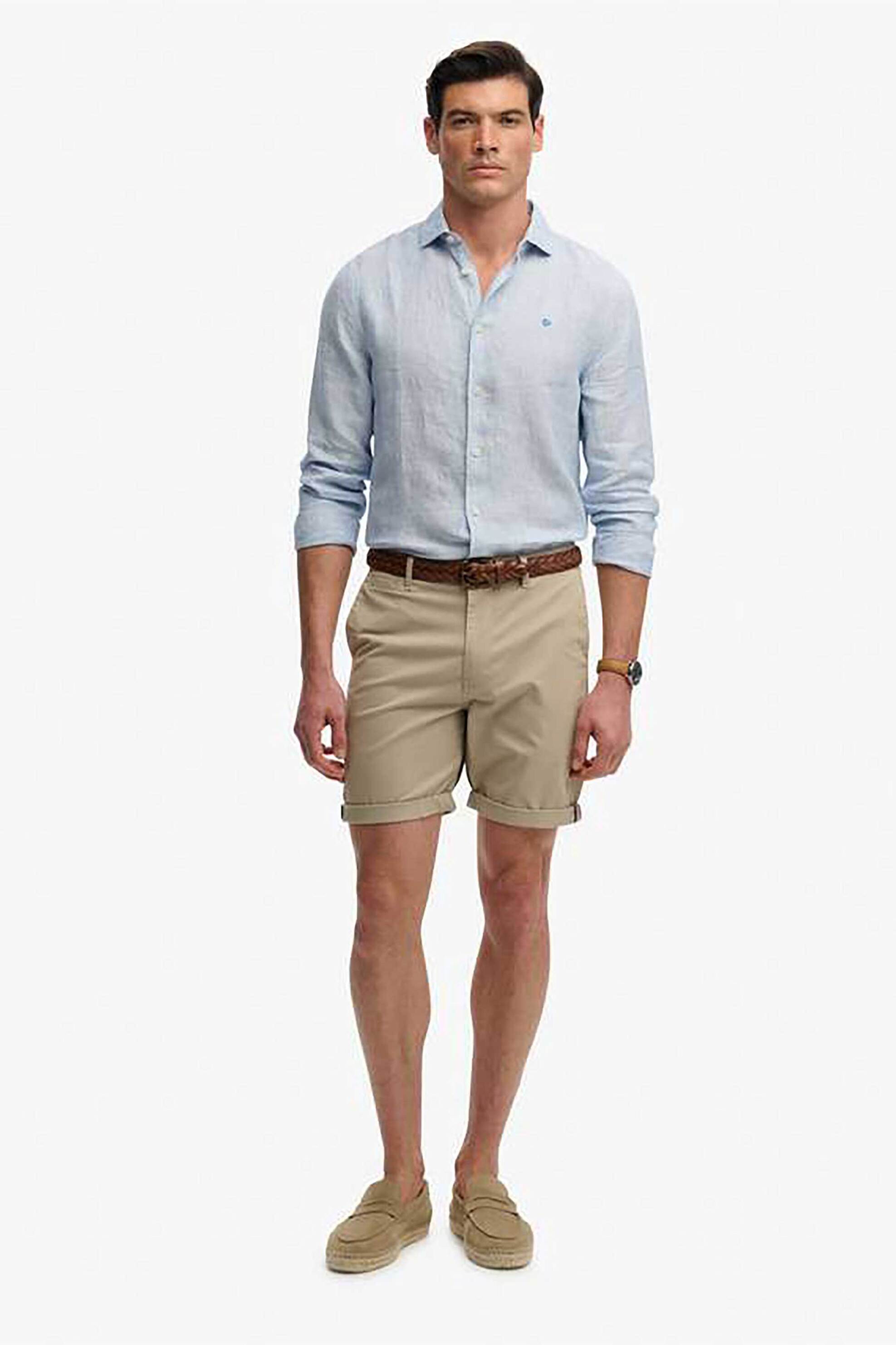Superdry ανδρική βερμούδα chino Slim Fit "Premium" - M7110486A Μπεζ