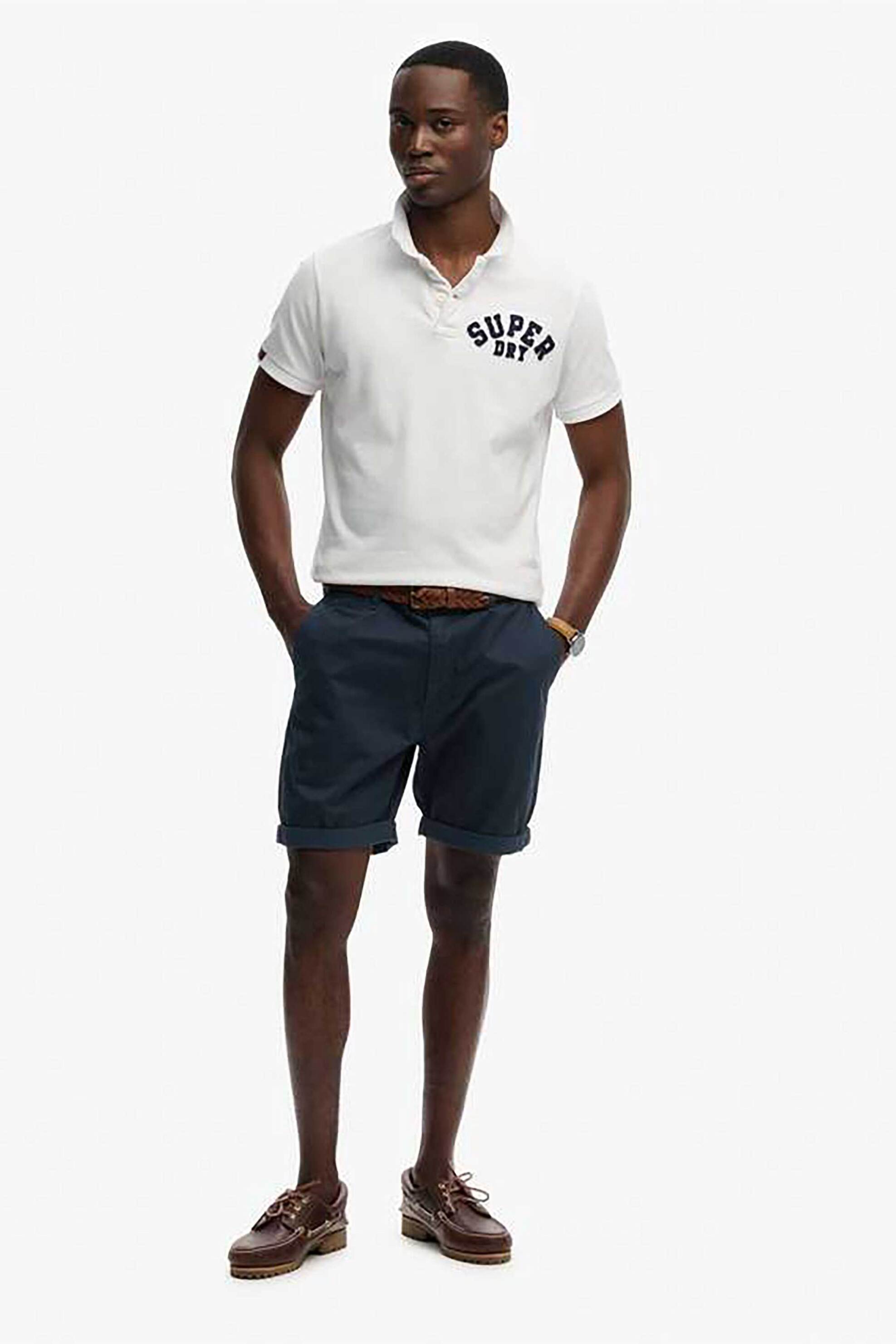 Superdry ανδρική βερμούδα chino Slim Fit "Premium" - M7110486A Μπλε Σκούρο