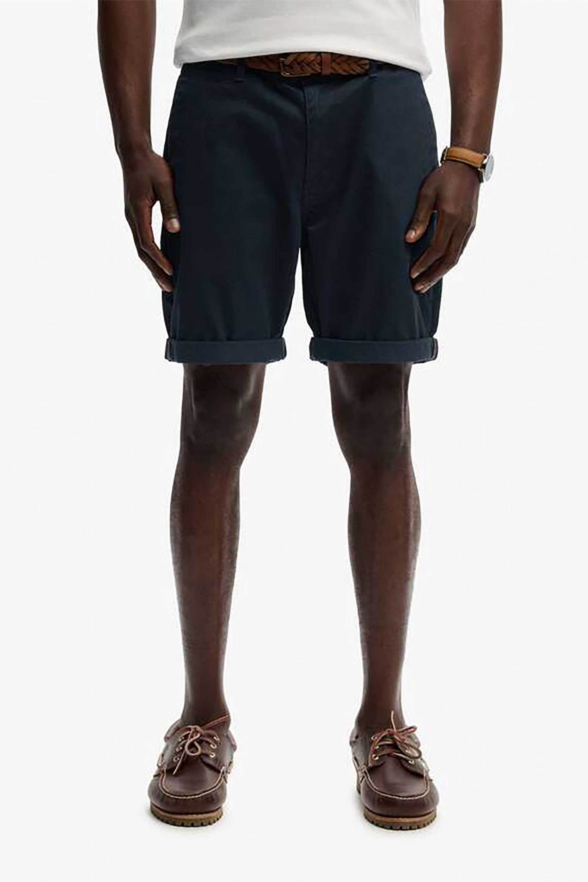 Superdry ανδρική βερμούδα chino Slim Fit "Premium" - M7110486A Μπλε Σκούρο φωτογραφία