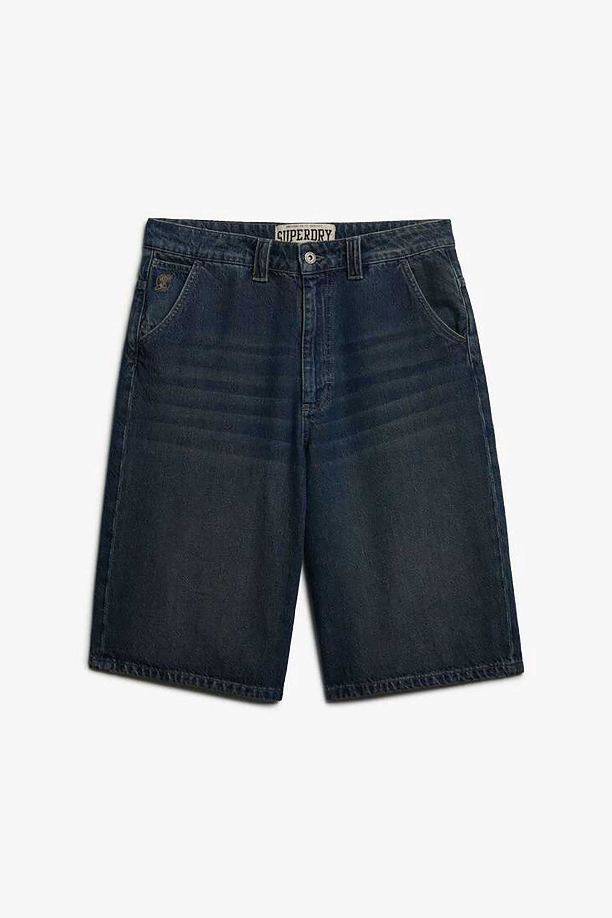 SUPERDRY & CO Superdry ανδρική denim βερμούδα πεντάτσεπη Baggy Fit "Oversized Washed" - M7110495A Denim Blue Σκούρο