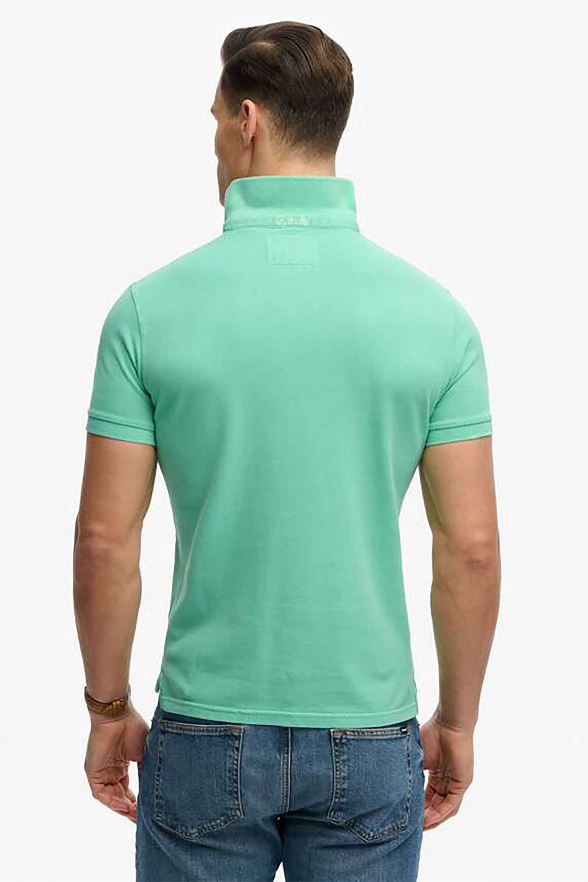 Superdry Ανδρική Μπλούζα Πόλο Πικέ με Λογότυπο Relaxed Fit Vintage Destroy - M1110451A Βεραμάν