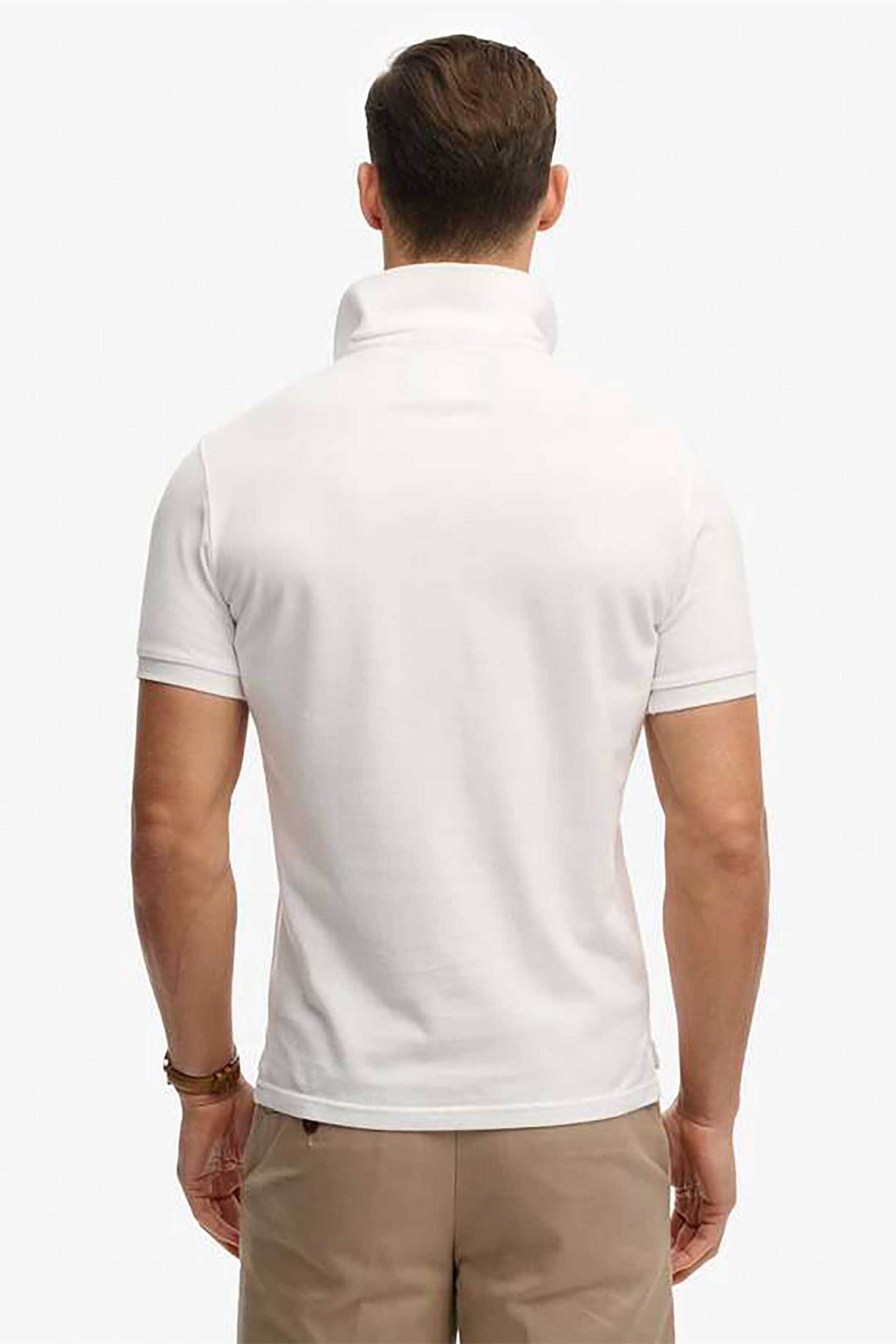 Superdry Ανδρική Μπλούζα Πόλο Πικέ με Λογότυπο Relaxed Fit Vintage Destroy - M1110451A Λευκό