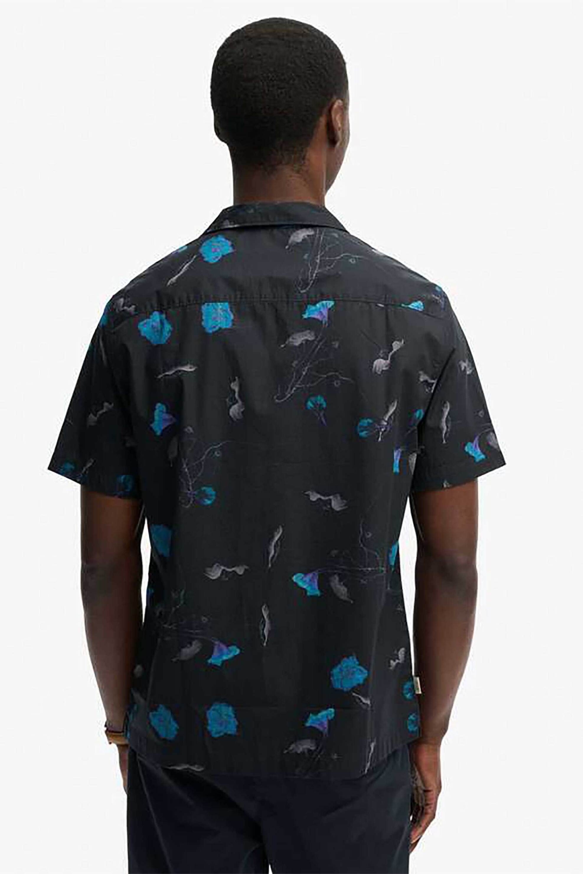 Superdry Ανδρικό Κοντομάνικο Πουκάμισο με All-Over Print Relaxed Fit Cabana - M4011137A Μπλε Σκούρο