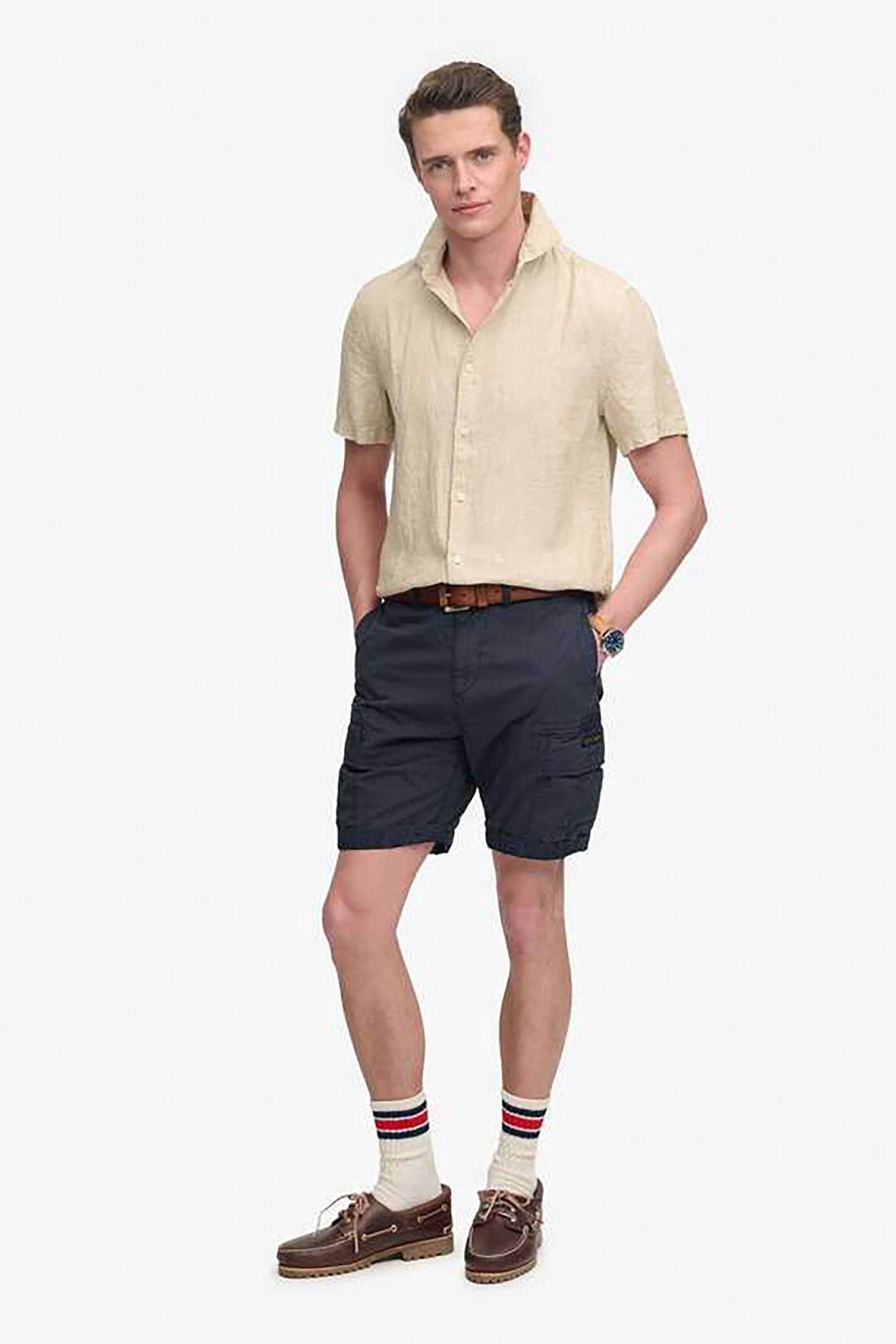 Superdry ανδρική βερμούδα cargo Straight Fit "Ripstop Light" - M7110485A Μπλε Σκούρο