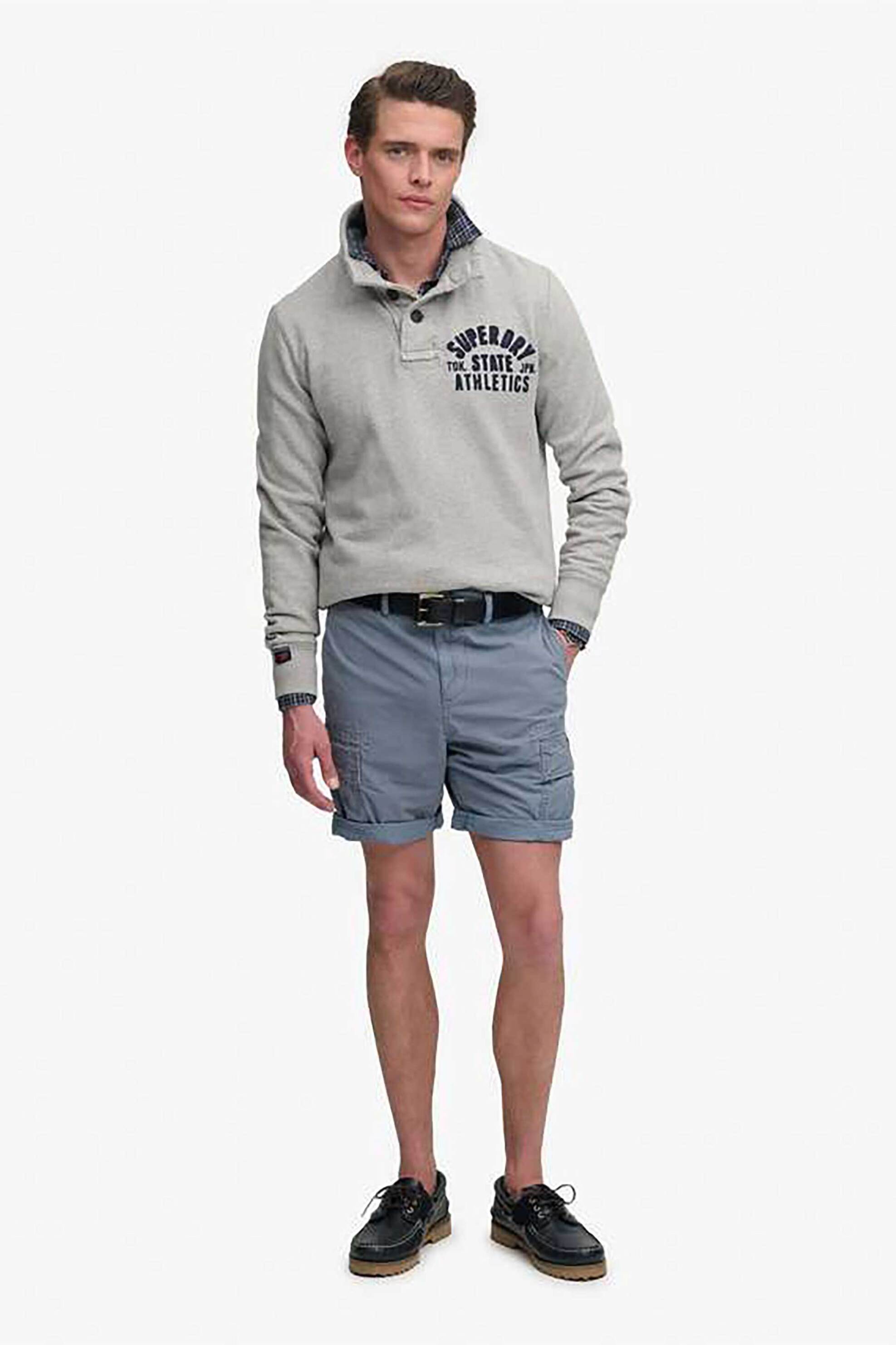 Superdry ανδρική βερμούδα cargo Straight Fit "Ripstop Light" - M7110485A Μπλε Ανοιχτό