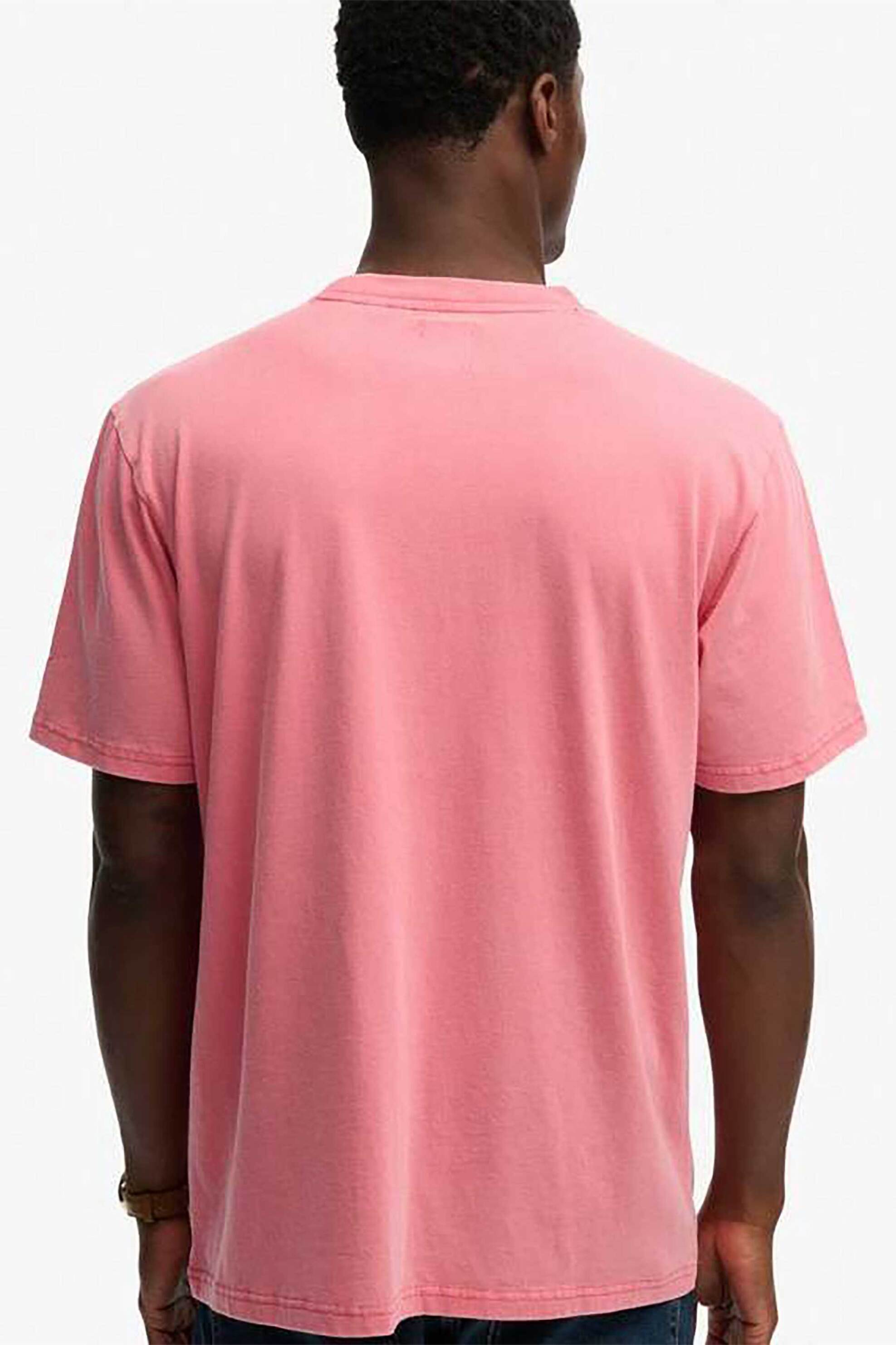 Superdry Ανδρικό T-Shirt με Print Loose Fit Roadside Trade - M1012360A Ροζ