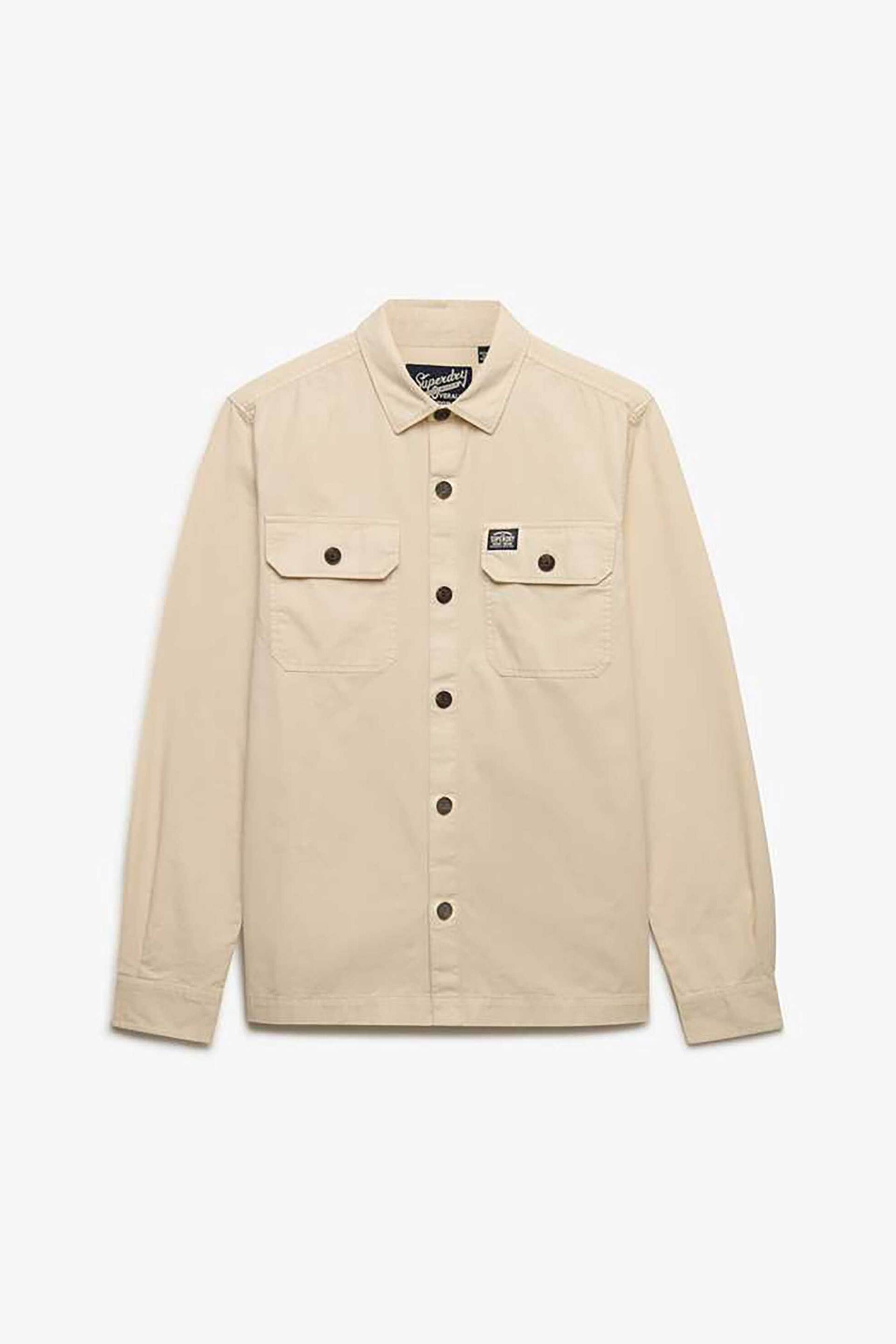 Superdry Ανδρικό Overshirt με Τσέπες Relaxed Fit Two Pocket - M4011127A Μπεζ