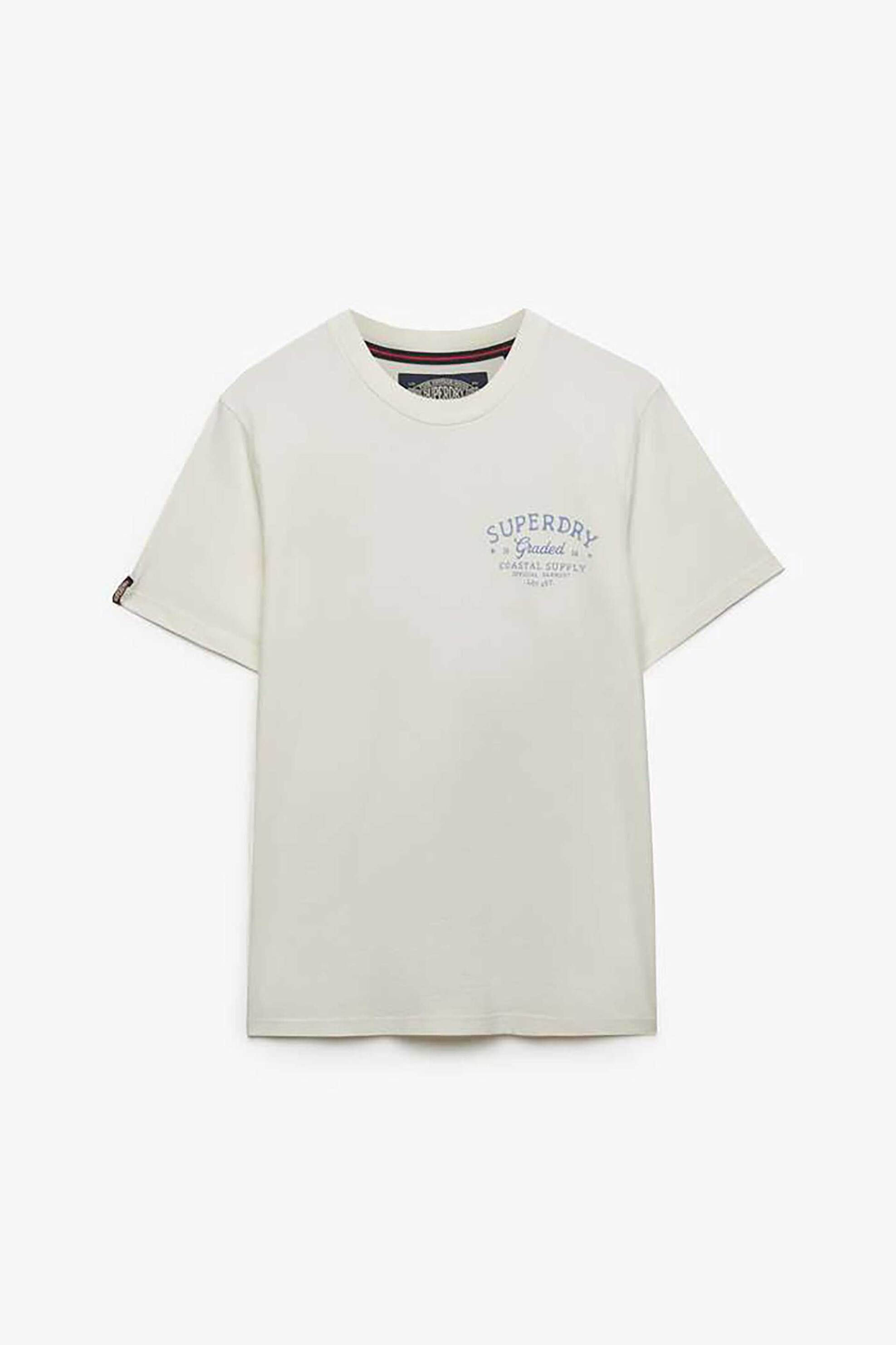 Superdry Ανδρικό T-Shirt με Print Relaxed Fit Lo-Fi Dockside - M1012353A Σιελ