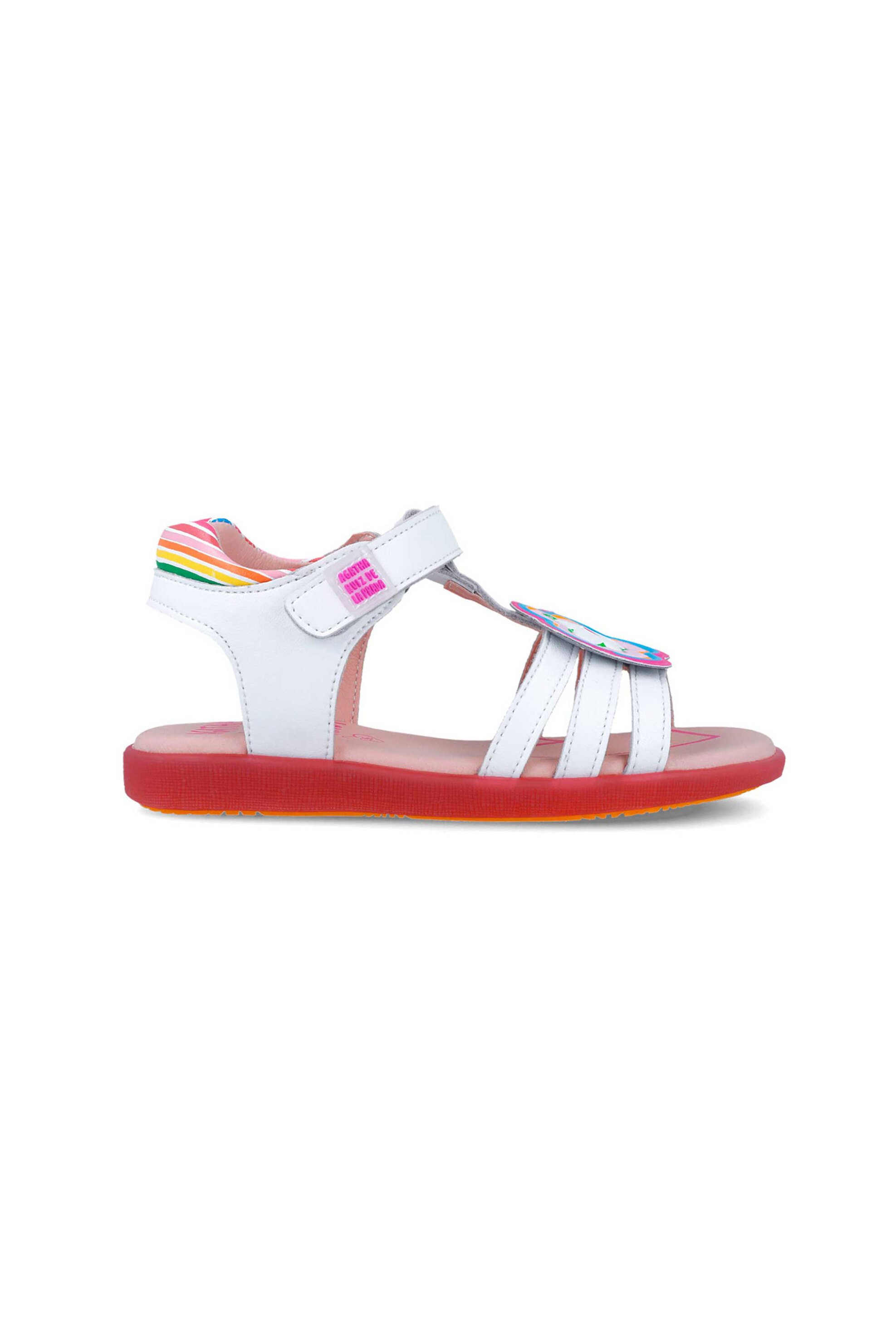 AGATHA RUIZ DE LA PRADA Agatha Ruiz De La Prada παιδικά δερμάτινα πέδιλα (28-34) - 252963-1 Λευκό