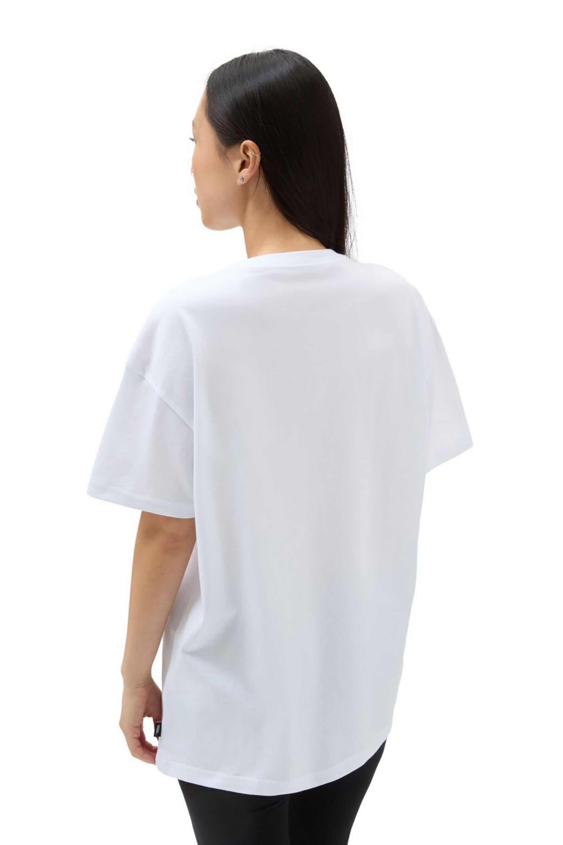 Vans γυναικείο βαμβακερό T-shirt μονόχρωμο με contrast κεντημένο λογότυπο "Flying V" - VN0A7YUTWHT1 Λευκό φωτογραφία