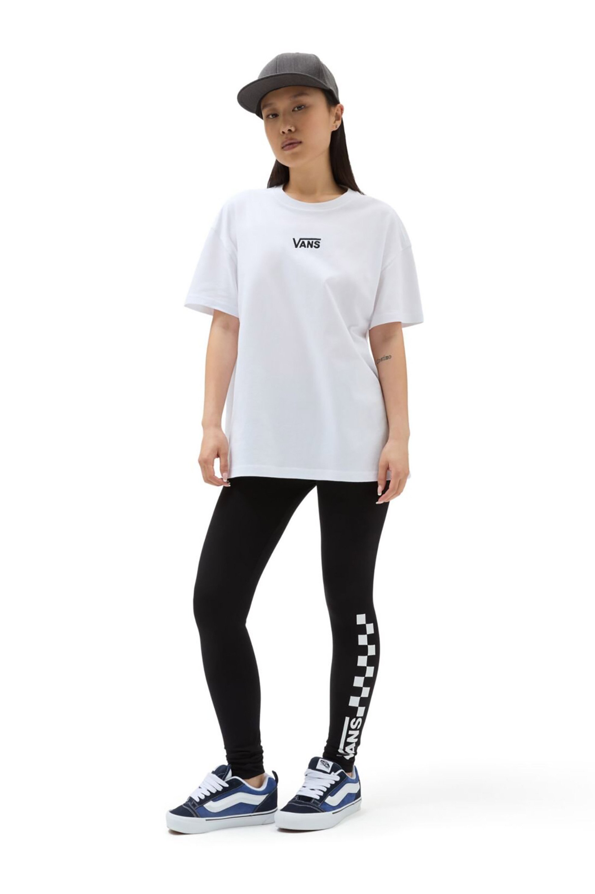 Vans γυναικείο βαμβακερό T-shirt μονόχρωμο με contrast κεντημένο λογότυπο "Flying V" - VN0A7YUTWHT1 Λευκό φωτογραφία