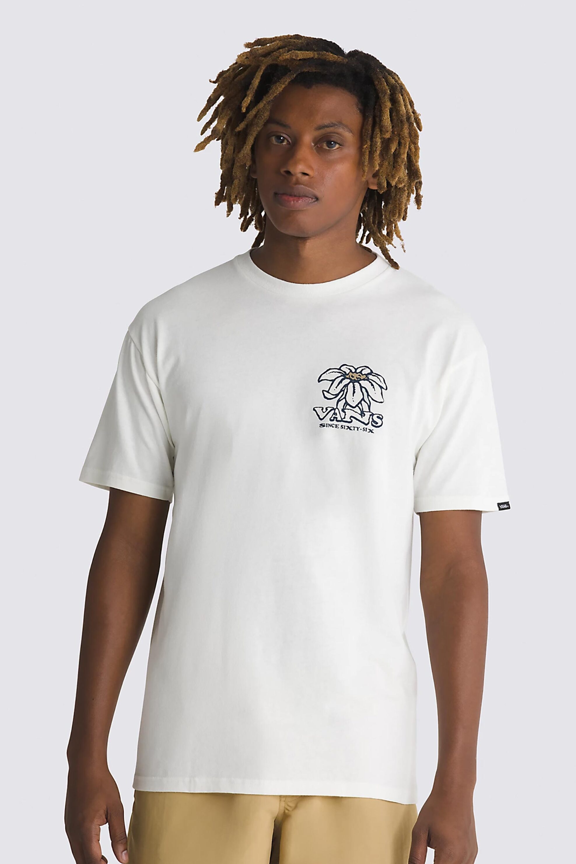 Ανδρική Μόδα > Ανδρικά Ρούχα > Ανδρικές Μπλούζες > Ανδρικά T-Shirts Vans ανδρικό βαμβακερό T-shirt μονόχρωμο με contrast τυπώματα "Whats Inside" - VN000G59FS81 Λευκό