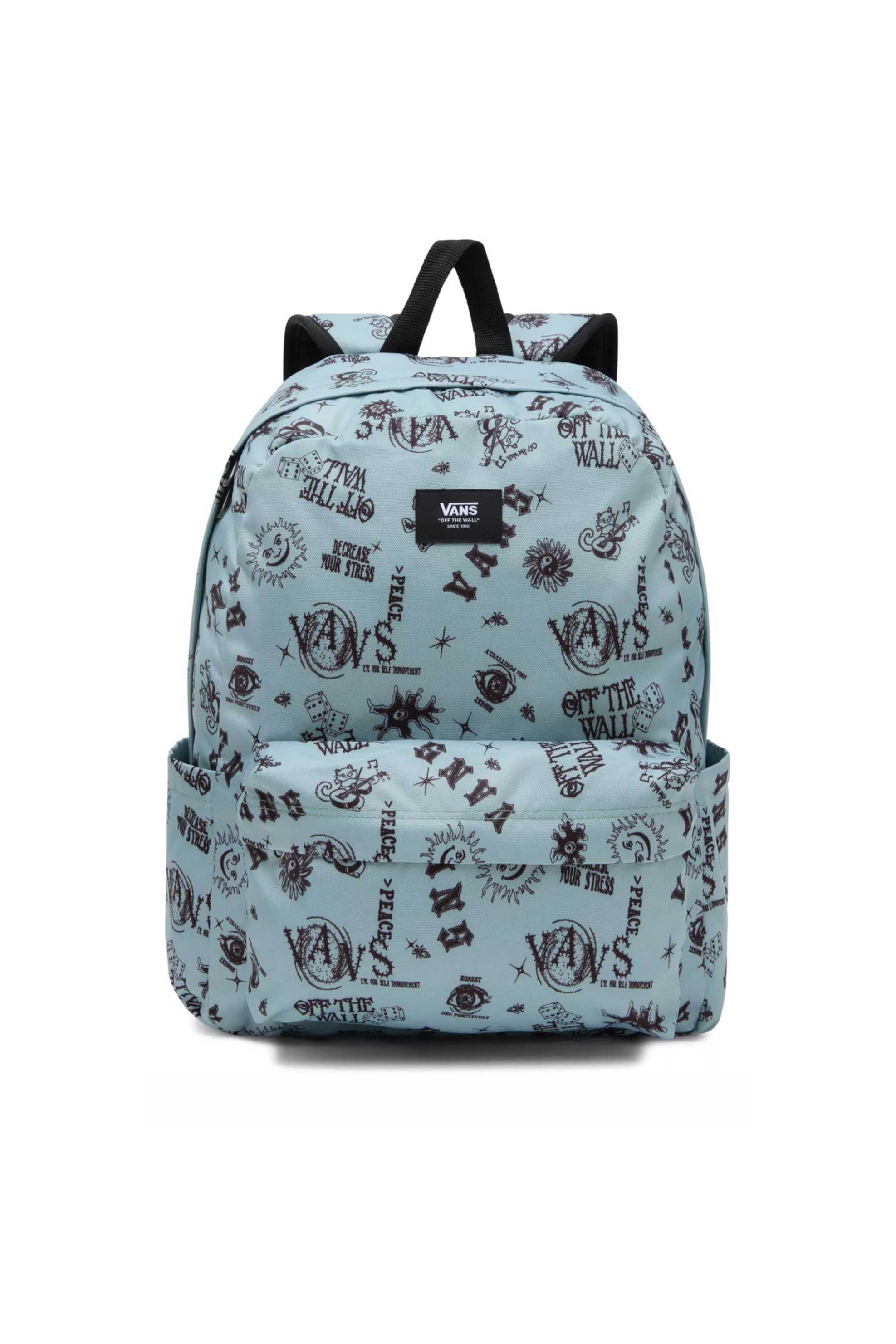 Ανδρική Μόδα > Ανδρικές Τσάντες > Ανδρικά Σακίδια & Backpacks Vans ανδρικό backpack με all-over contrast prints και logo patch "Old Skool" - VN000H4WCJL1 Τυρκουάζ