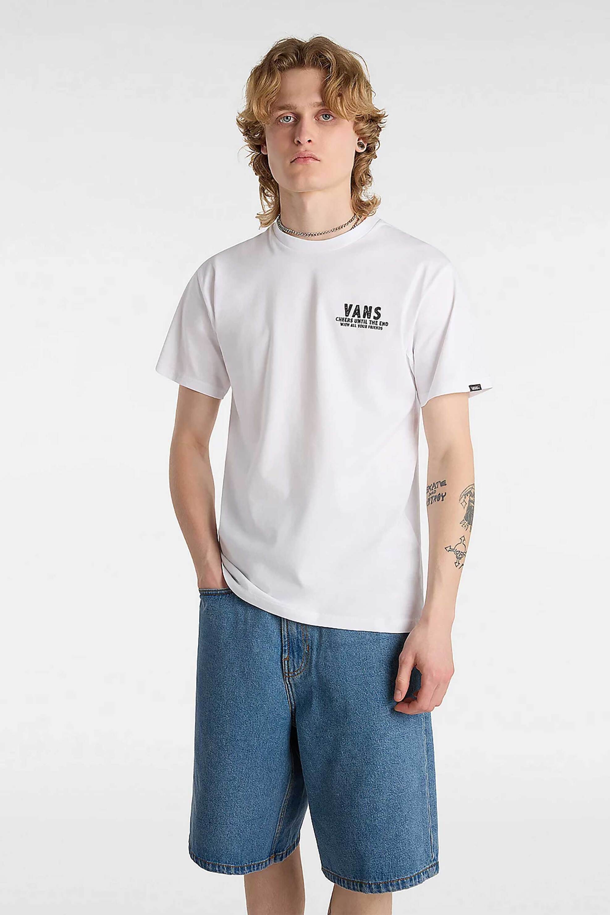 Ανδρική Μόδα > Ανδρικά Ρούχα > Ανδρικές Μπλούζες > Ανδρικά T-Shirts Vans ανδρικό T-shirt με print "Cold One Calling" - VN000KB9WHT1 Λευκό