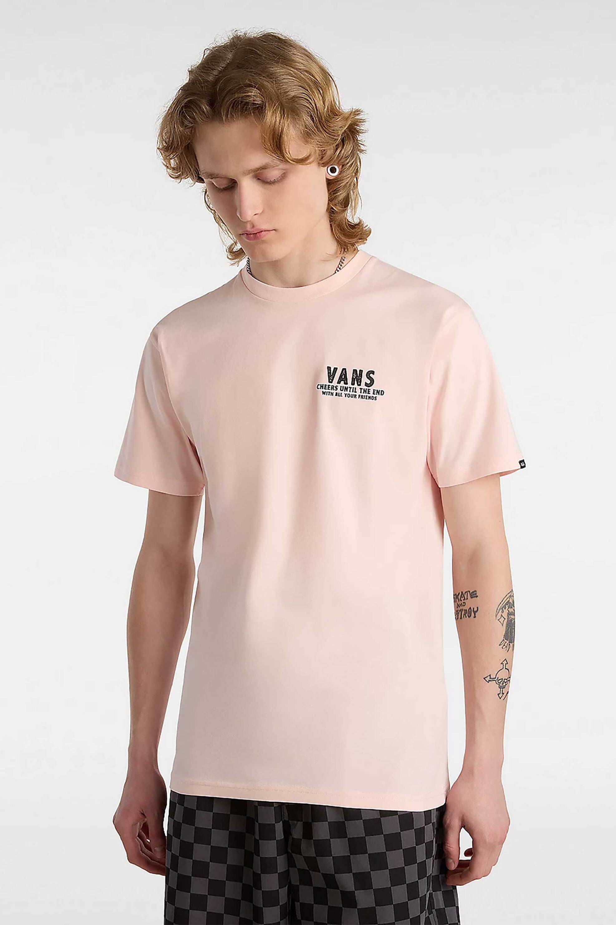 Ανδρική Μόδα > Ανδρικά Ρούχα > Ανδρικές Μπλούζες > Ανδρικά T-Shirts Vans ανδρικό T-shirt με print "Cold One Calling" - VN000KB9CHN1 Ροζ