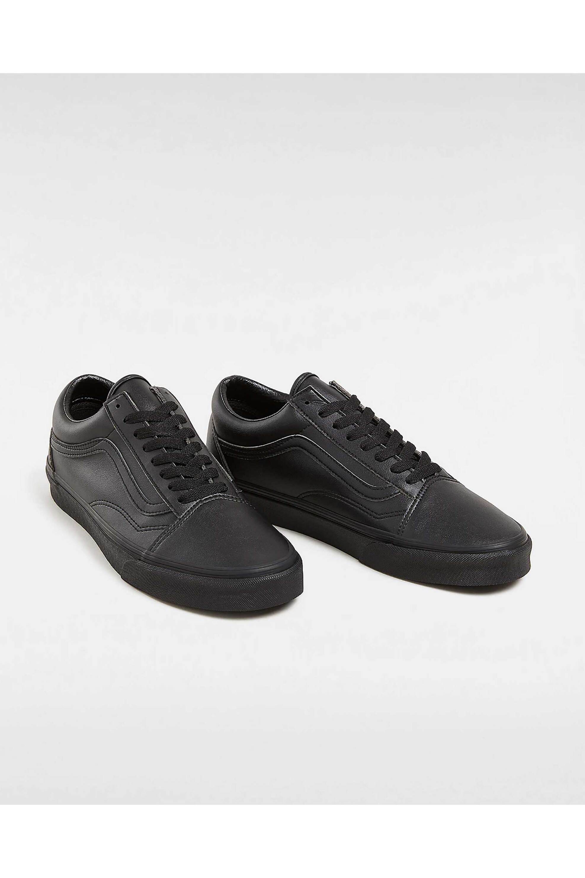 Vans unisex δερμάτινα sneakers μονόχρωμα με trademark tone-on-tone ρίγα στο πλάι "Old Skool Classic Tumble" - VN0A38G1PXP1 Μαύρο φωτογραφία