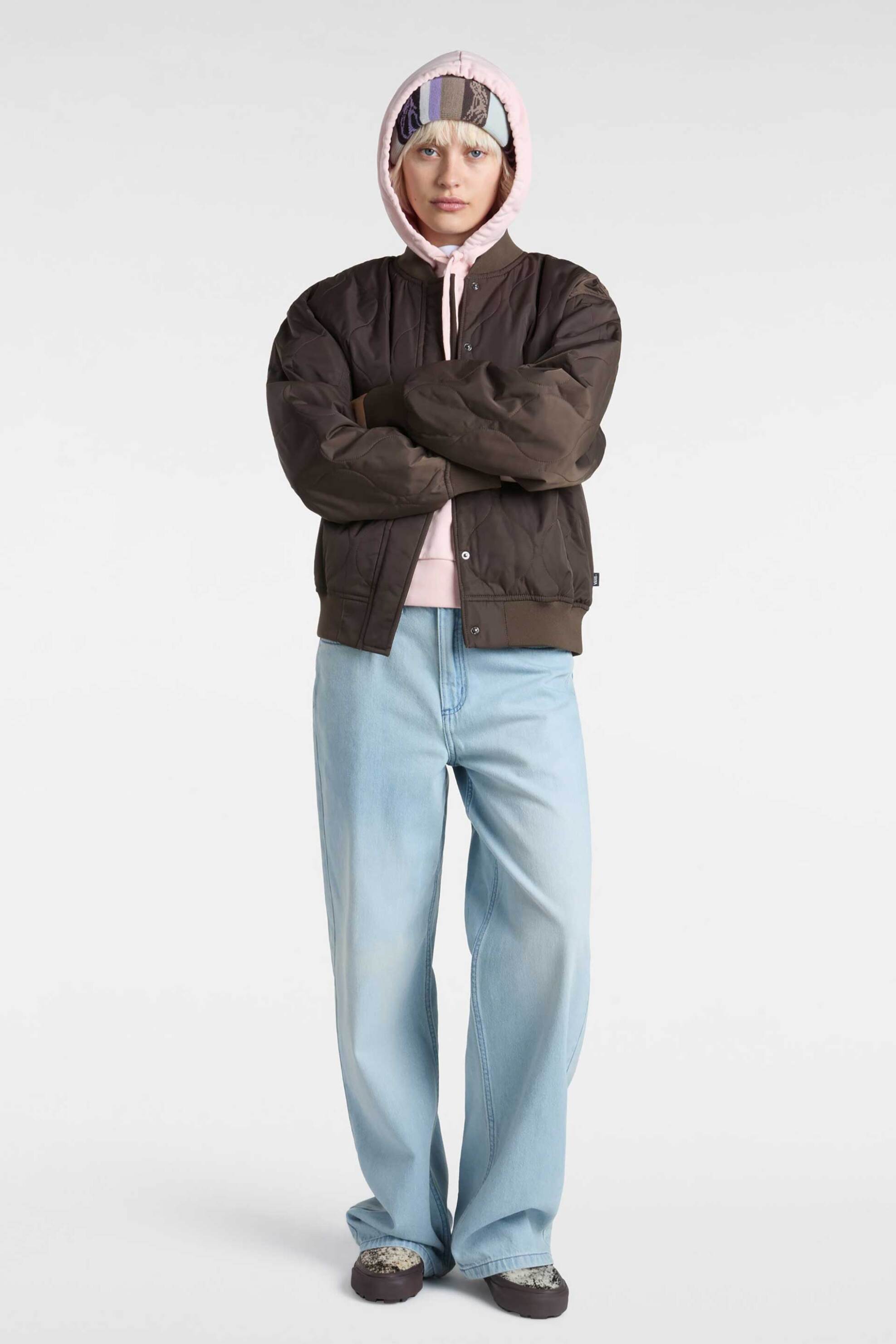 Vans γυναικείο τζιν παντελόνι πεντάτσεπο Loose Fit "Sirelle Puddle" - VN000MB5TTJ1 Denim Blue Ανοιχτό