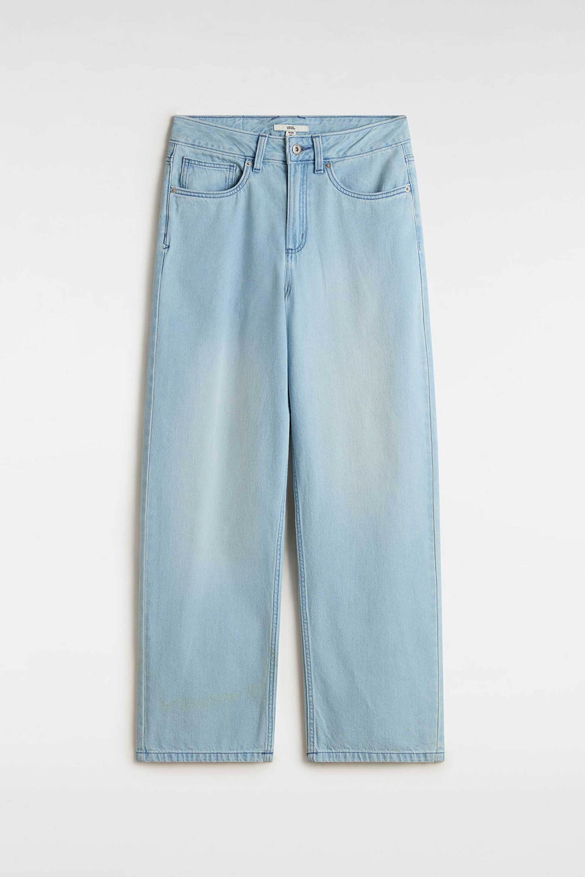 Vans Γυναικείο Τζιν Παντελόνι Πεντάτσεπο Loose Fit Sirelle Puddle - Vn000Mb5Ttj1 Denim Blue Ανοιχτό