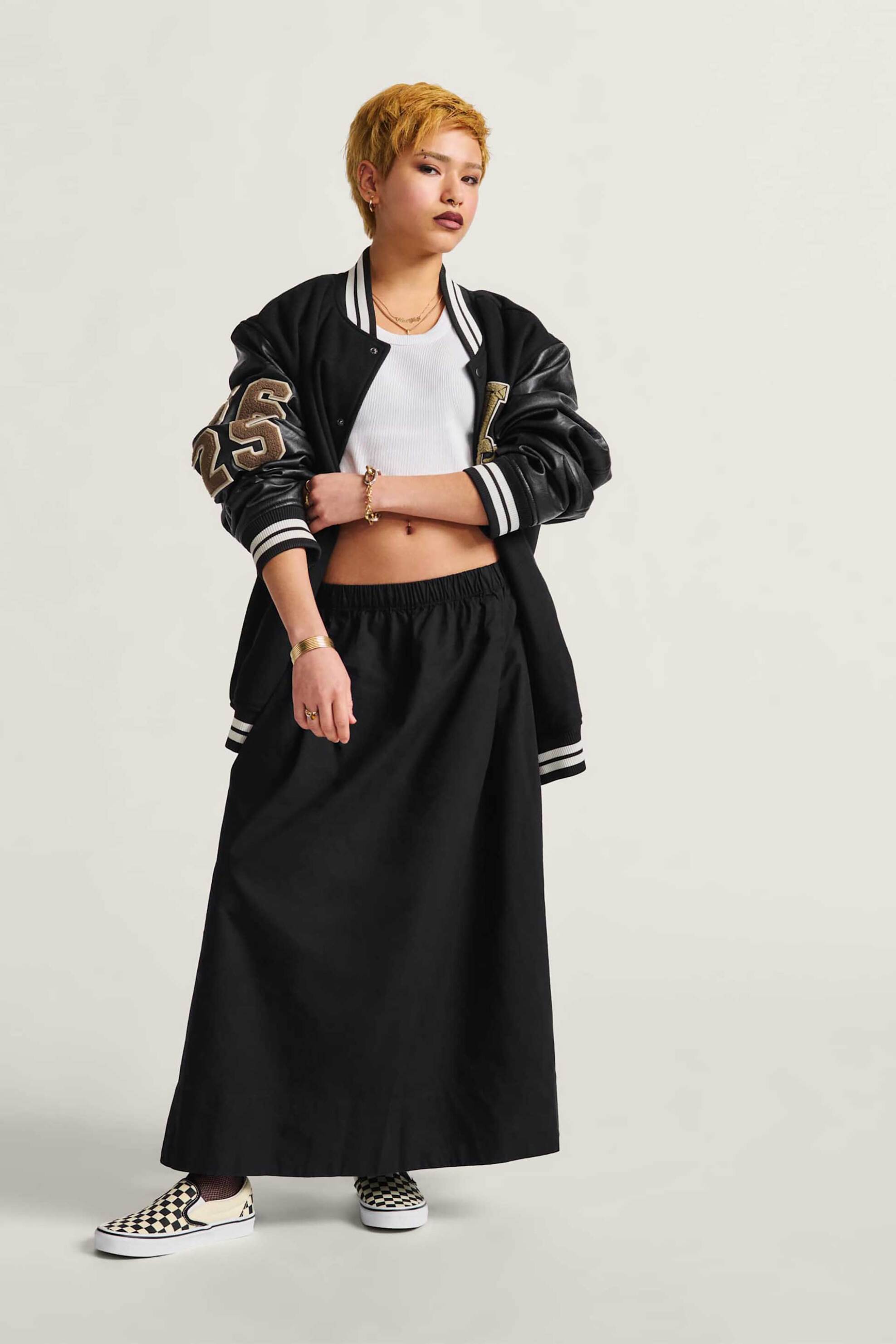 Vans Vans γυναικεία midi φούστα μονόχρωμη 