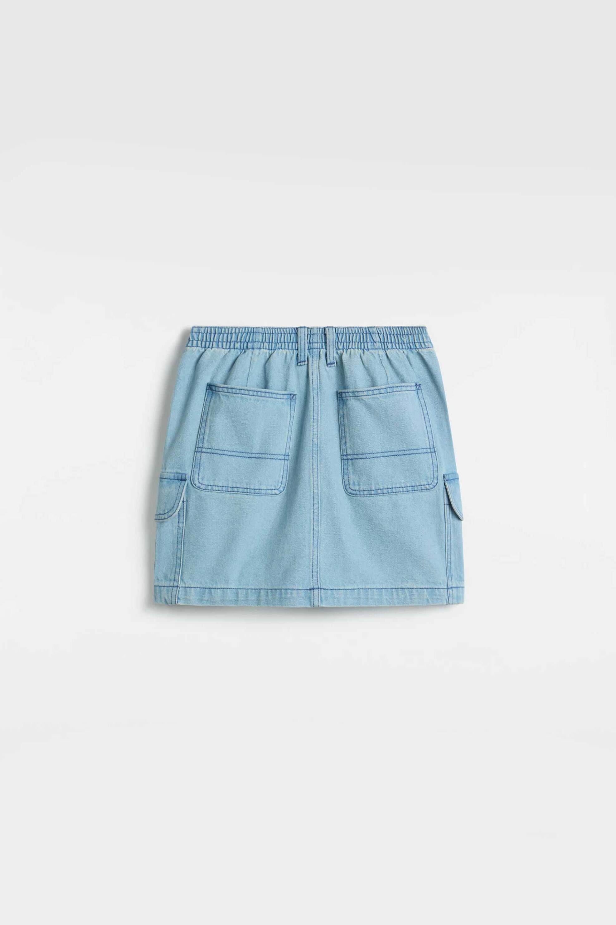 Vans γυναικεία mini denim φούστα με ελαστική μέση "Sidewalk" - VN000GJETTJ1 Denim Blue Ανοιχτό φωτογραφία