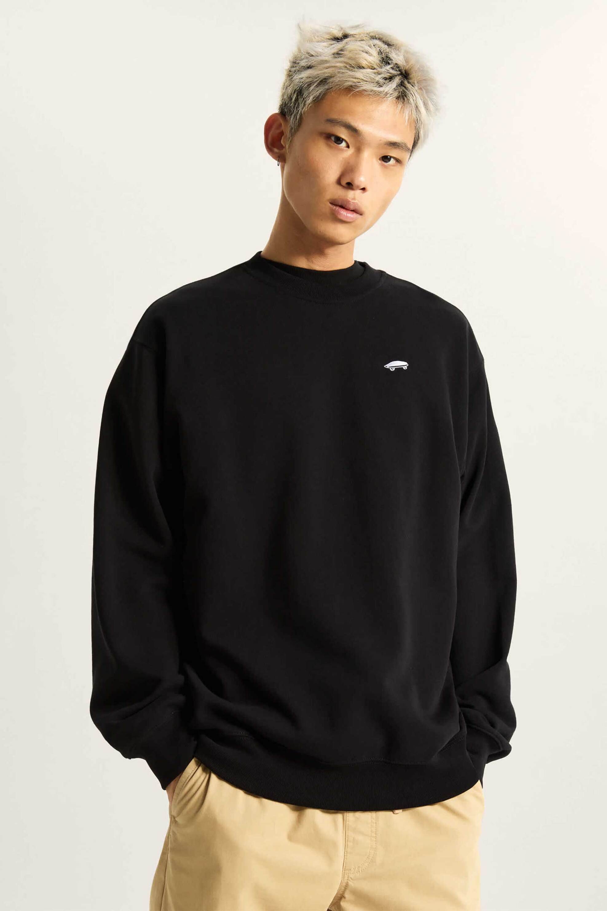 Vans ανδρική μπλούζα φούτερ με κεντημένο skateboard logo Loose Fit 