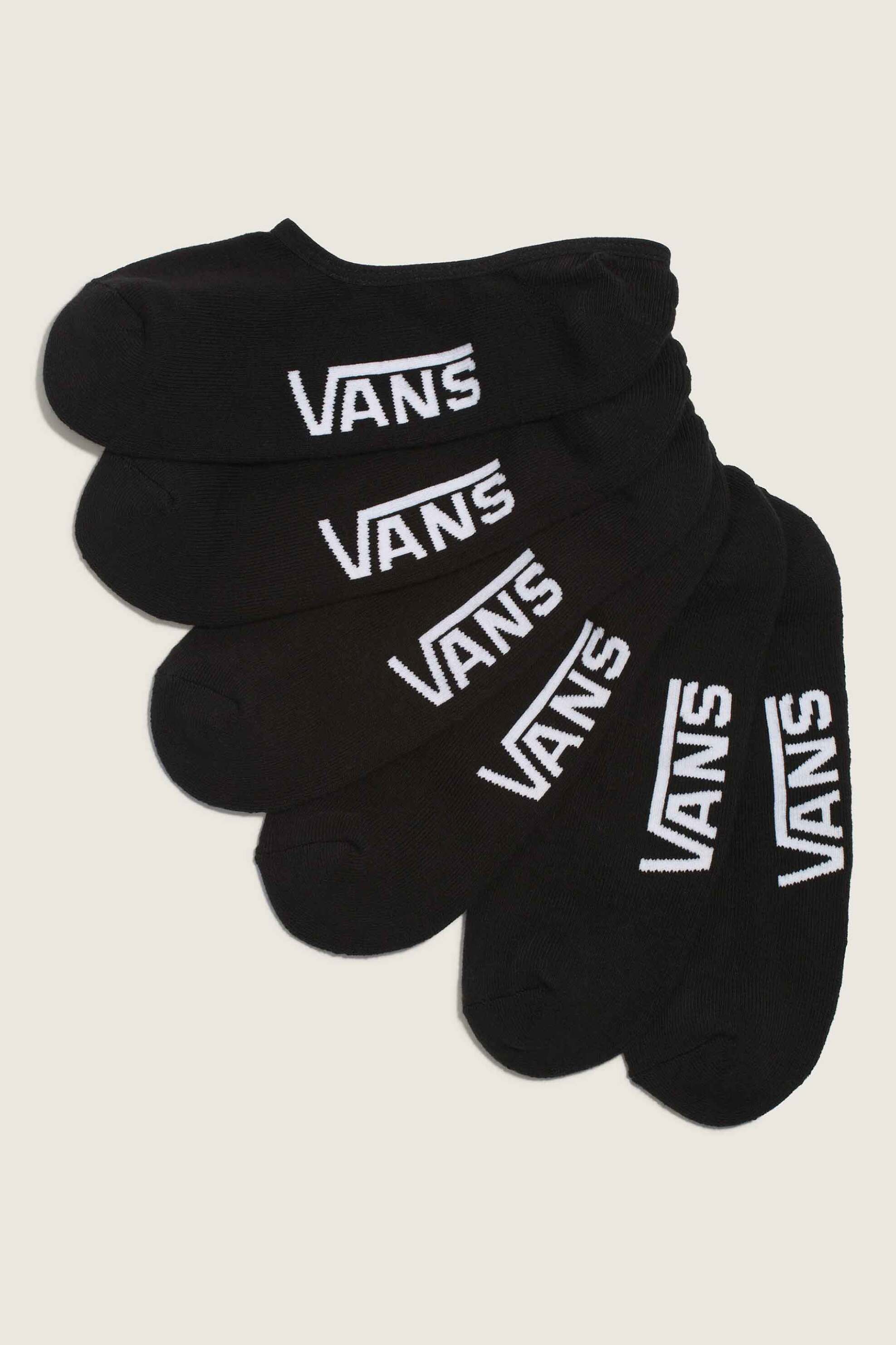 Vans unisex σετ κοντές κάλτσες με λογότυπο Classic No Show (3 τεμάχια) - VN000QBZBLK1 Μαύρο