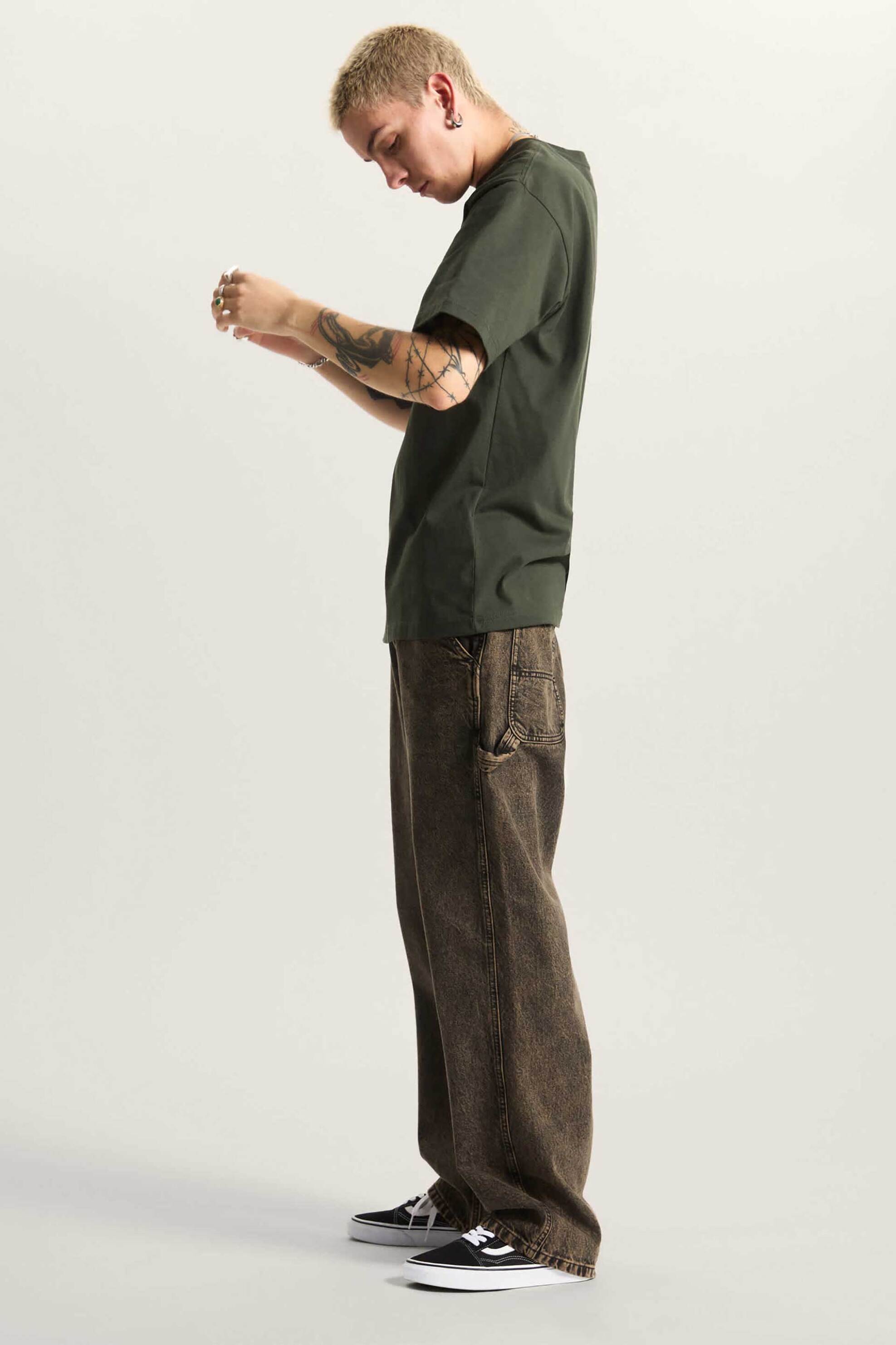 Vans ανδρικό T-shirt Loose Fit " Left Chest Logo II" - VN000P1PEMU1 Κυπαρισσί φωτογραφία