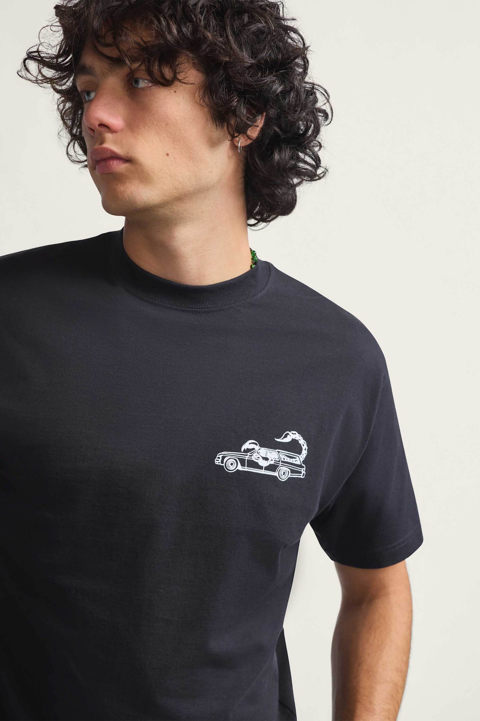Vans ανδρικό T-shirt με print Loose Fit "Sting Wagon" - VN000PDABLK1 Μαύρο φωτογραφία