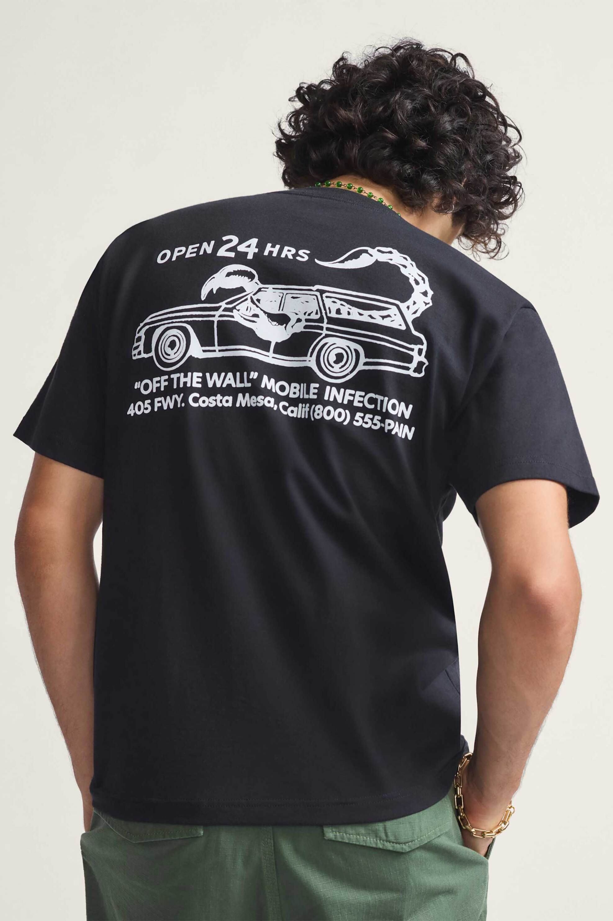 Vans ανδρικό T-shirt με print Loose Fit "Sting Wagon" - VN000PDABLK1 Μαύρο φωτογραφία