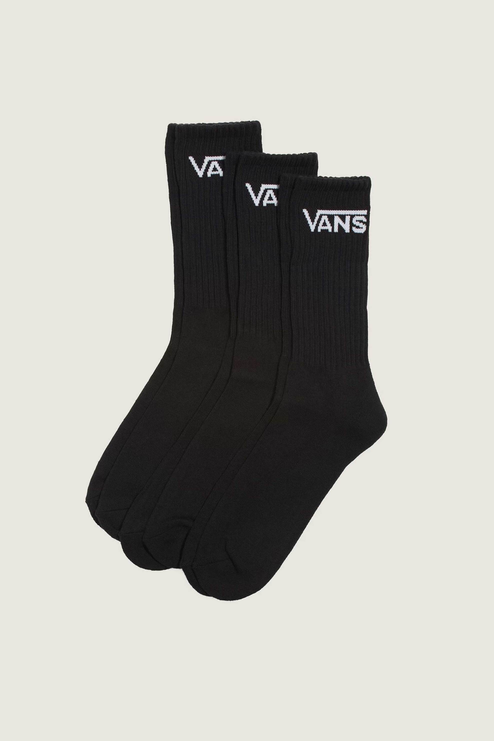Vans unisex σετ μακριές κάλτσες με λογότυπο Classic Crew (3 τεμάχια) - VN000QBVBLK1 Μαύρο