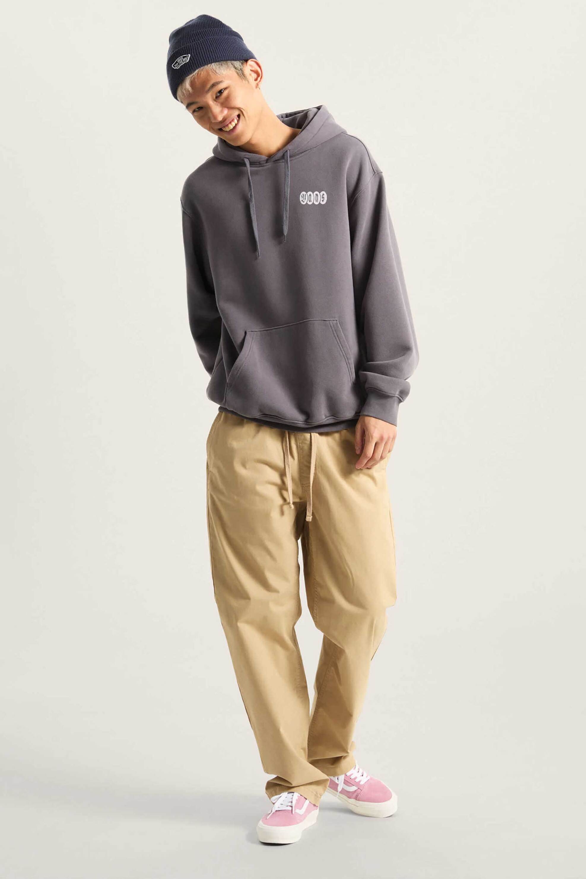 Vans ανδρική μπλούζα φούτερ με κουκούλα και logo print Loose Fit 