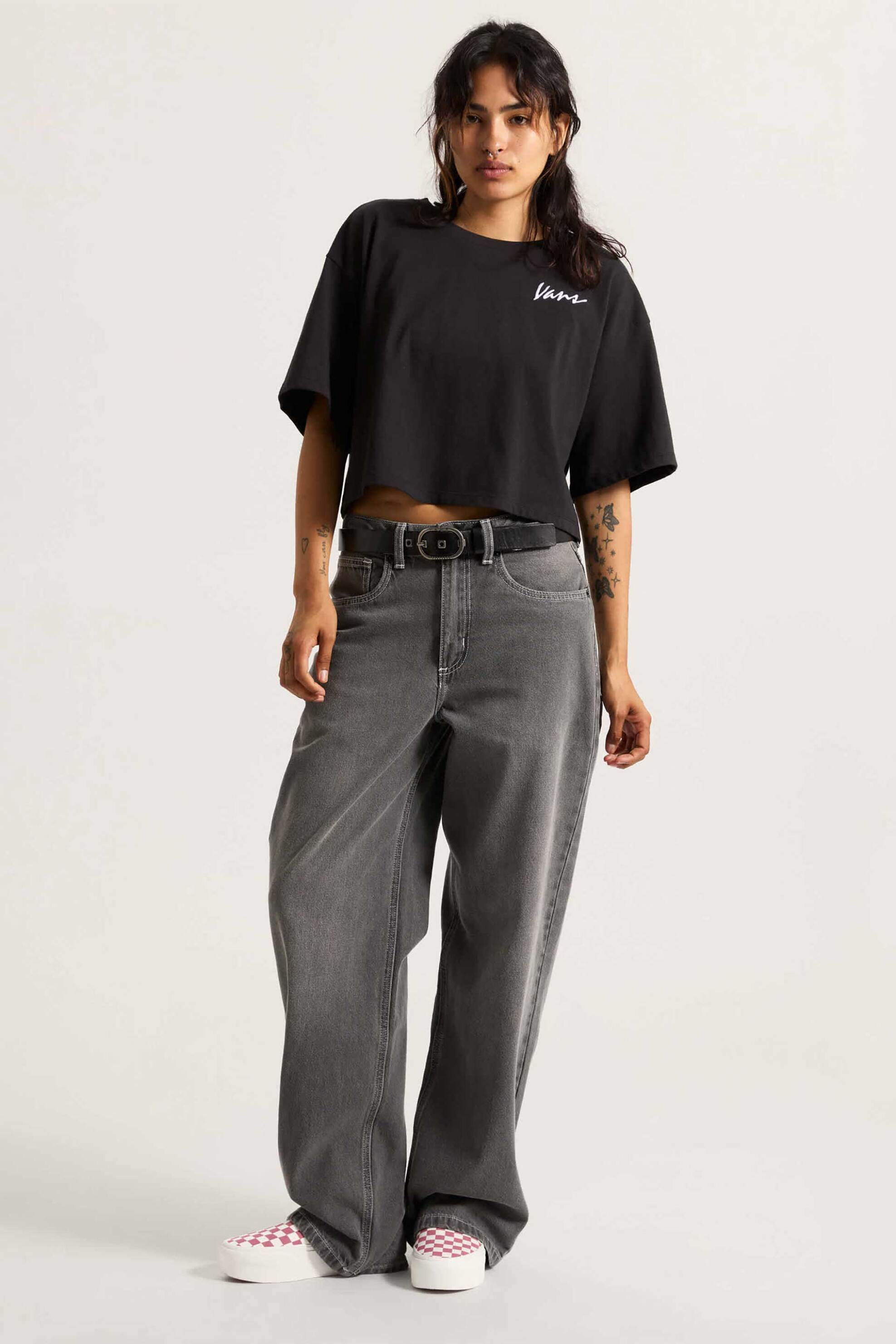 Vans γυναικείο T-shirt με λογότυπο cropped "Classic Script"